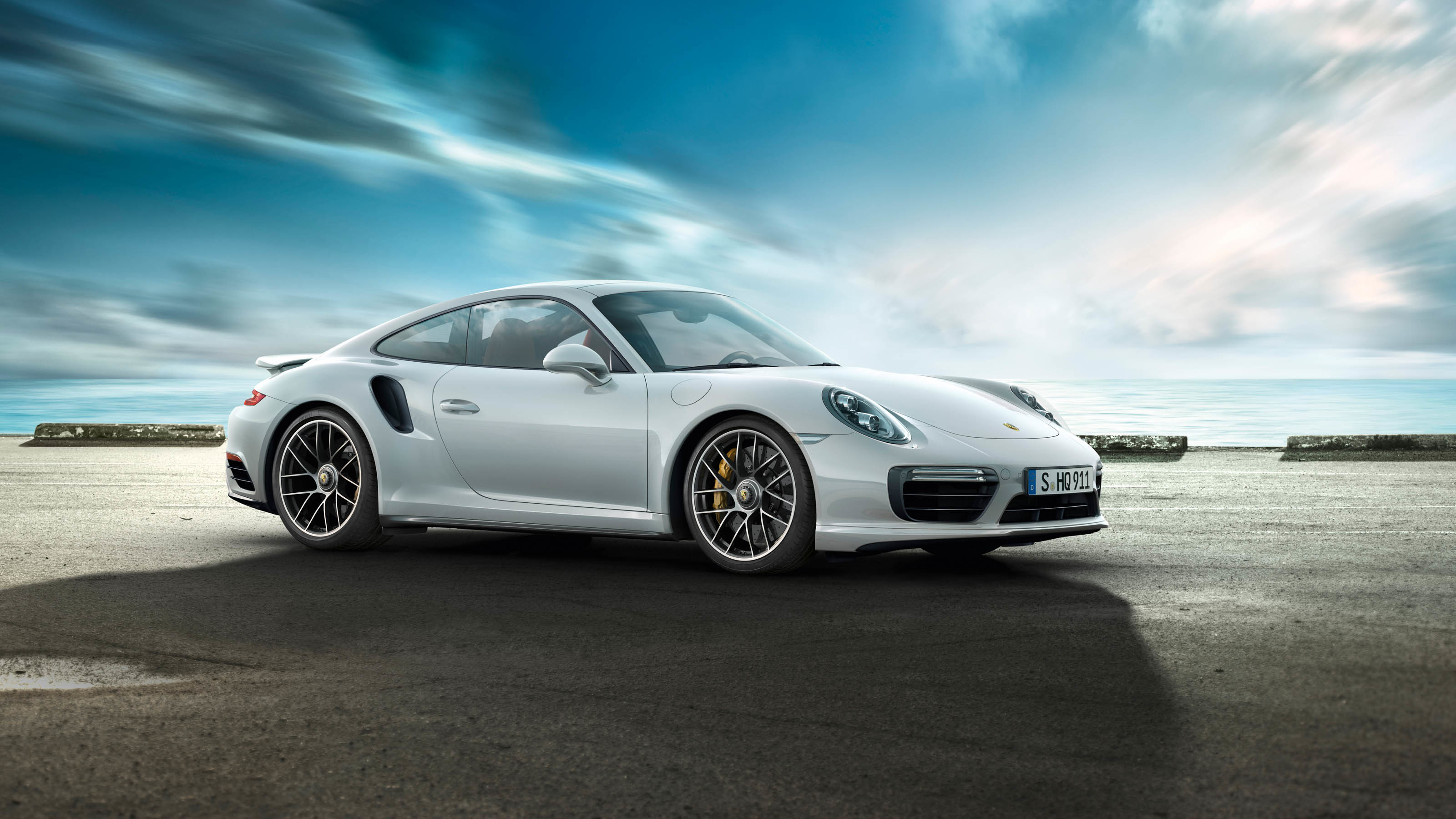 Download mobile wallpaper Porsche, Car, Porsche 911, Vehicles, White Car, Porsche 911 Turbo for free.