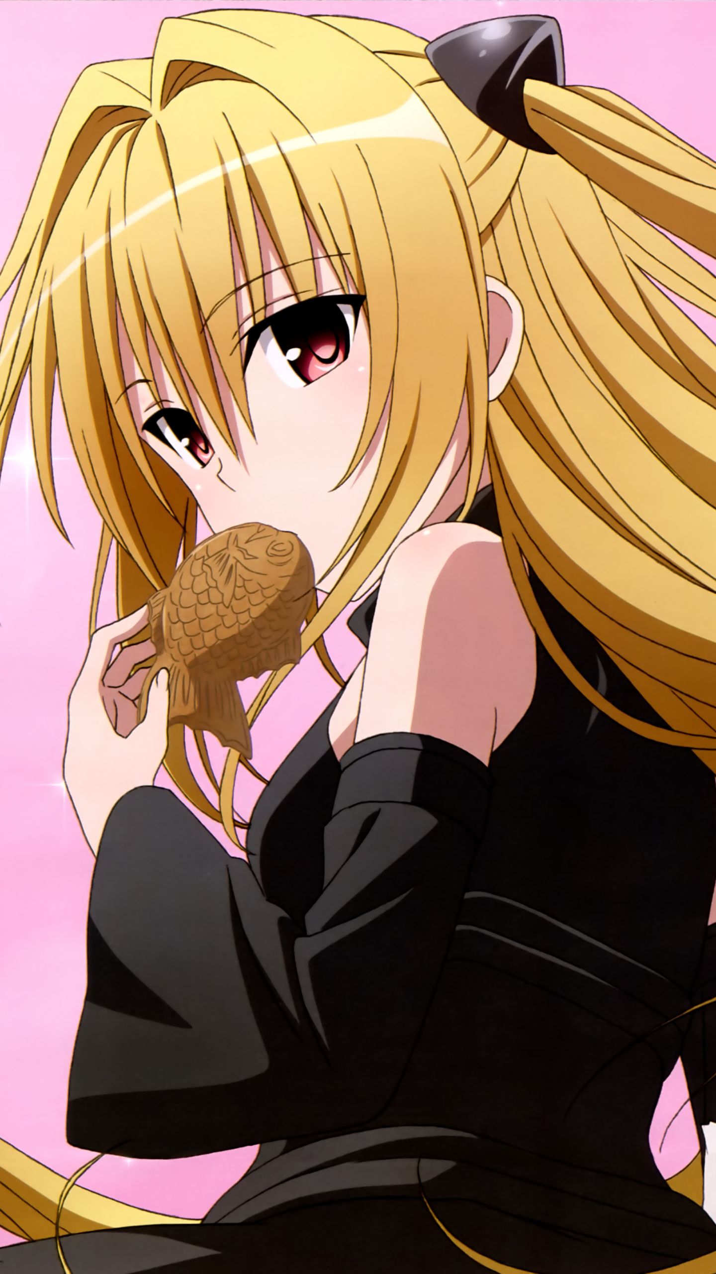 Download mobile wallpaper Anime, Food, Blonde, Red Eyes, Long Hair, Golden Darkness, To Love Ru for free.