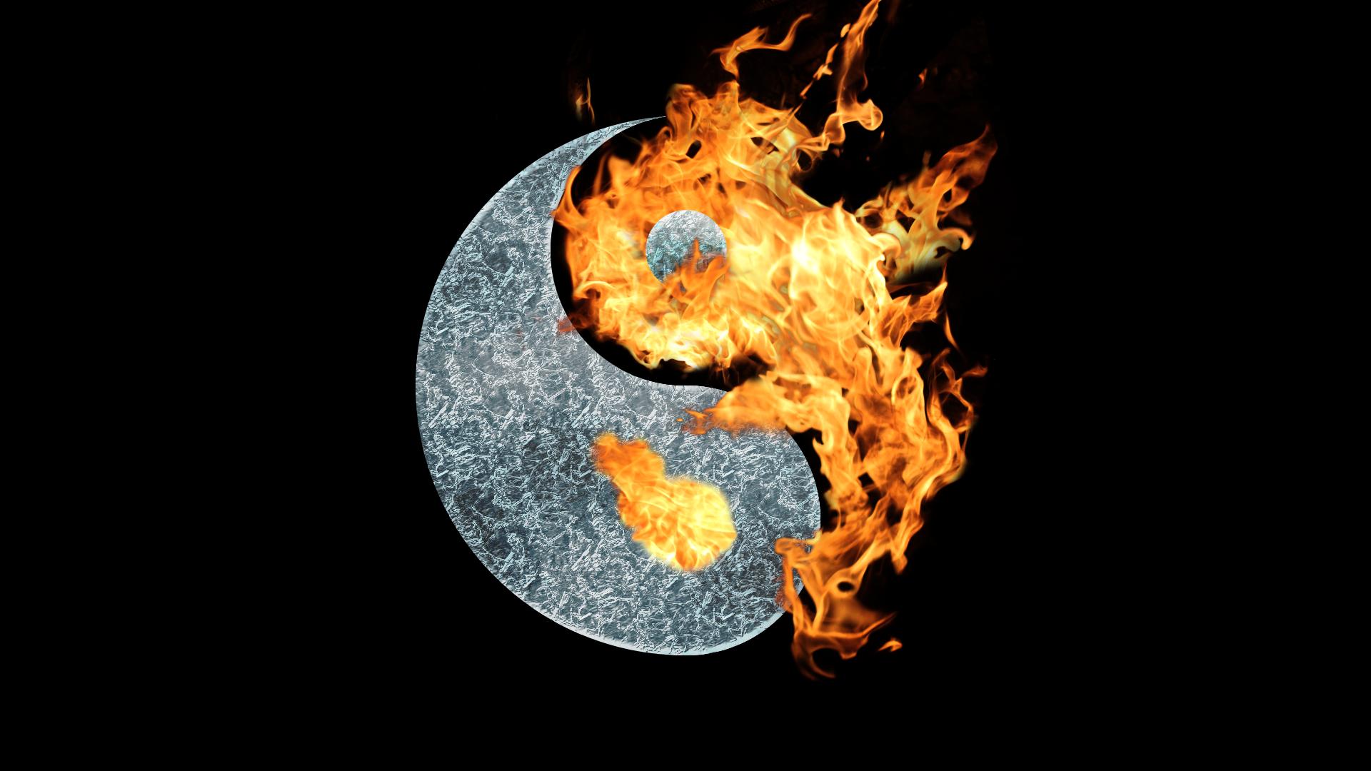religious, yin & yang, flame