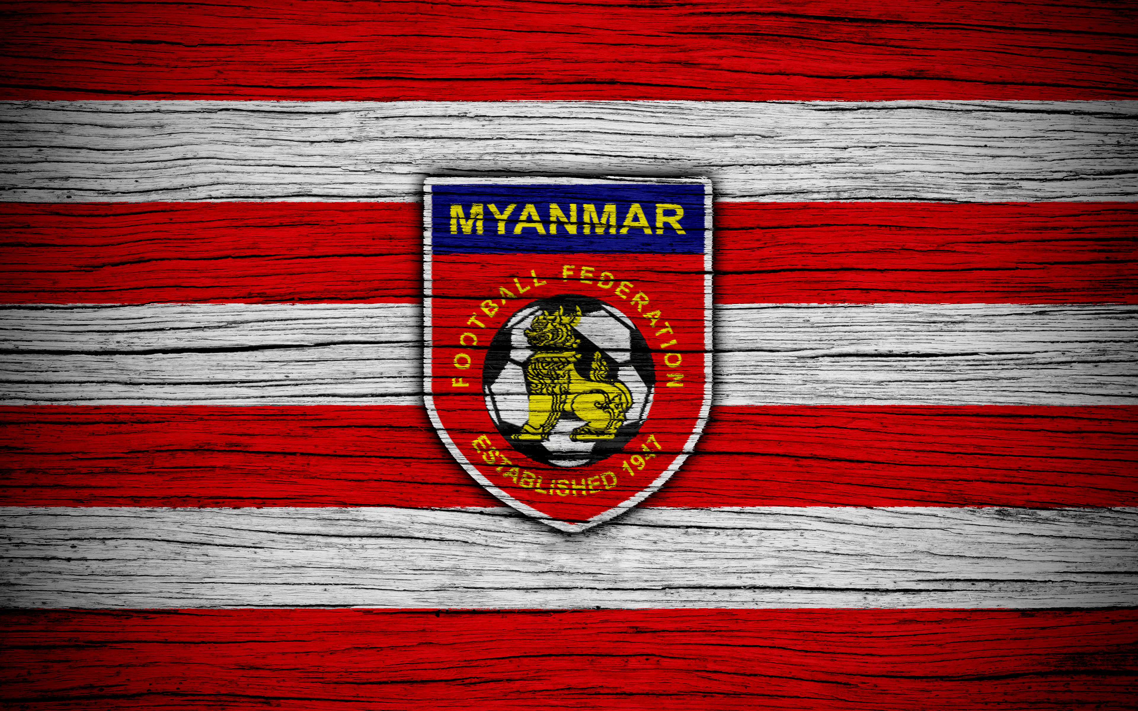 1531418 Hintergrundbild herunterladen sport, myanmarische fußballnationalmannschaft, emblem, logo, burma, fußball - Bildschirmschoner und Bilder kostenlos