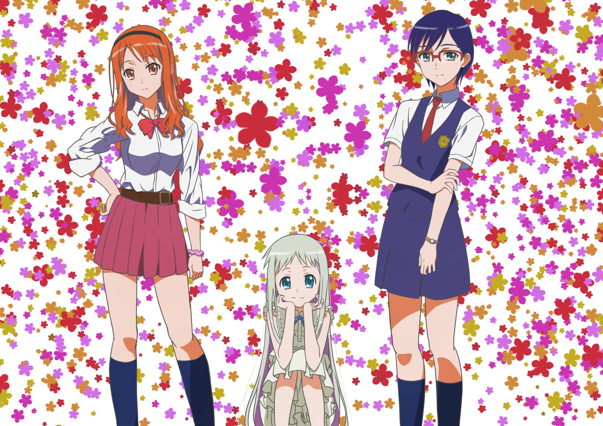 970465 Hintergrundbild herunterladen animes, anohana, chiriko tsurumi, meiko honma, naruko anjou - Bildschirmschoner und Bilder kostenlos
