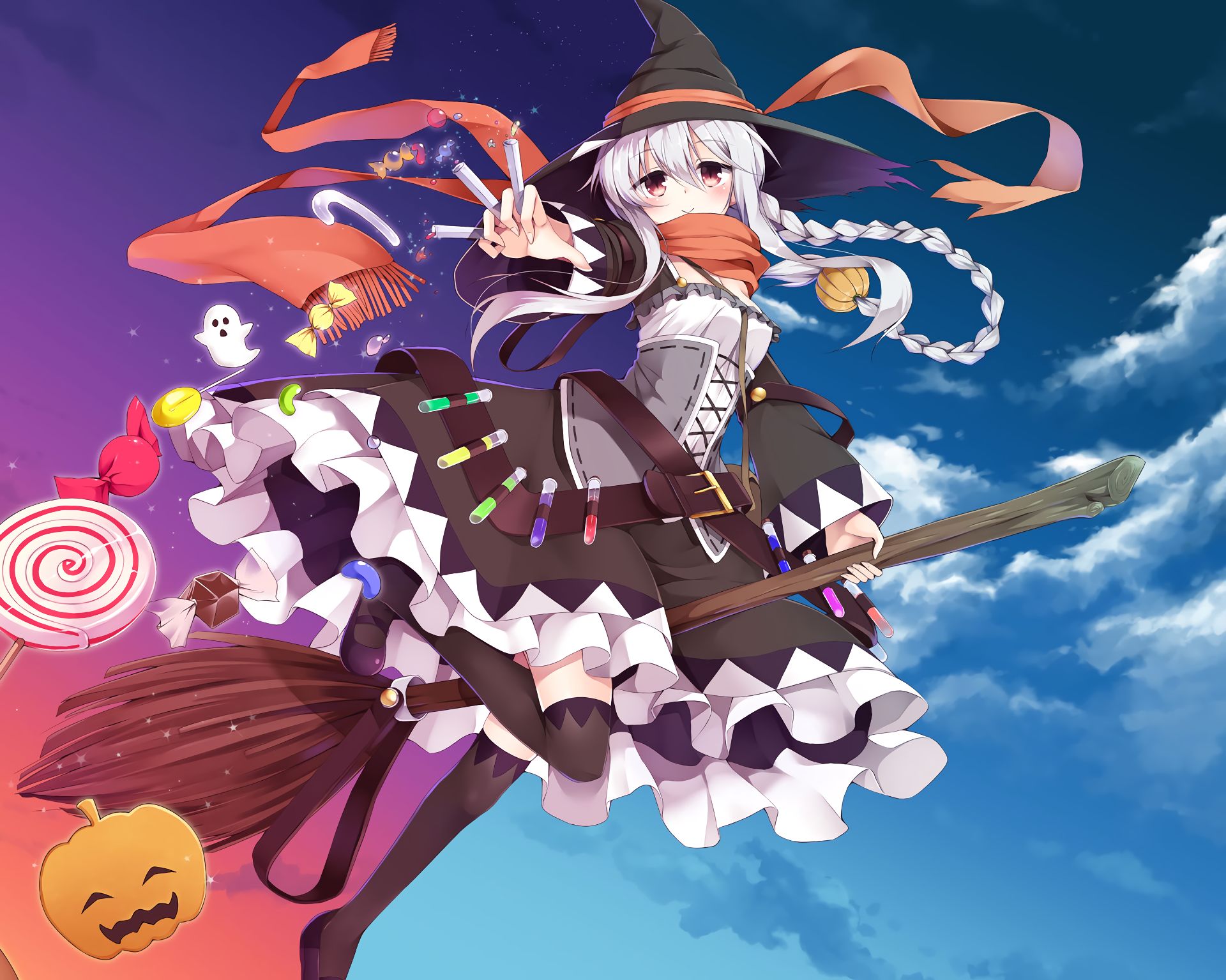 Handy-Wallpaper Halloween, Hexe, Animes kostenlos herunterladen.