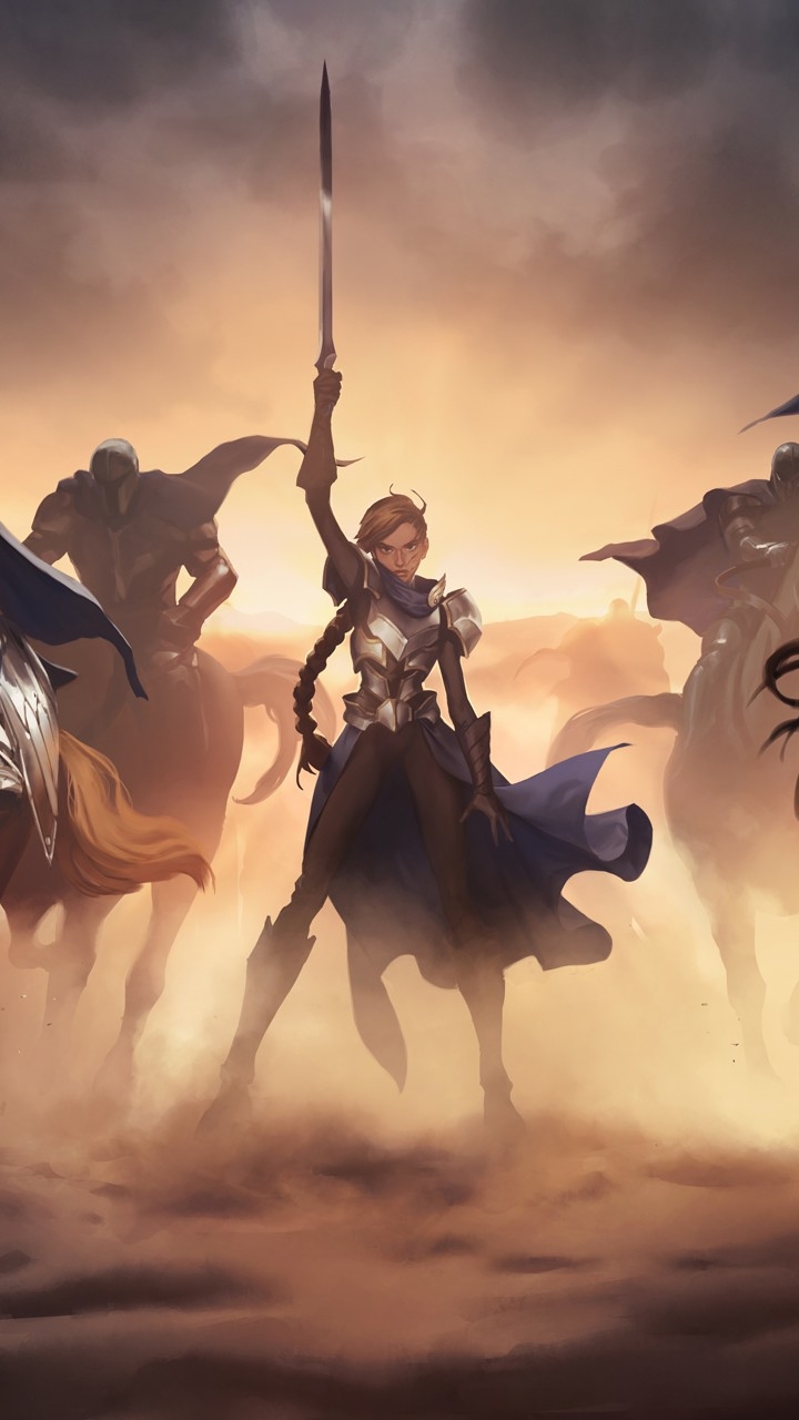 Download mobile wallpaper Knight, Video Game, Woman Warrior, Legends Of Runeterra for free.