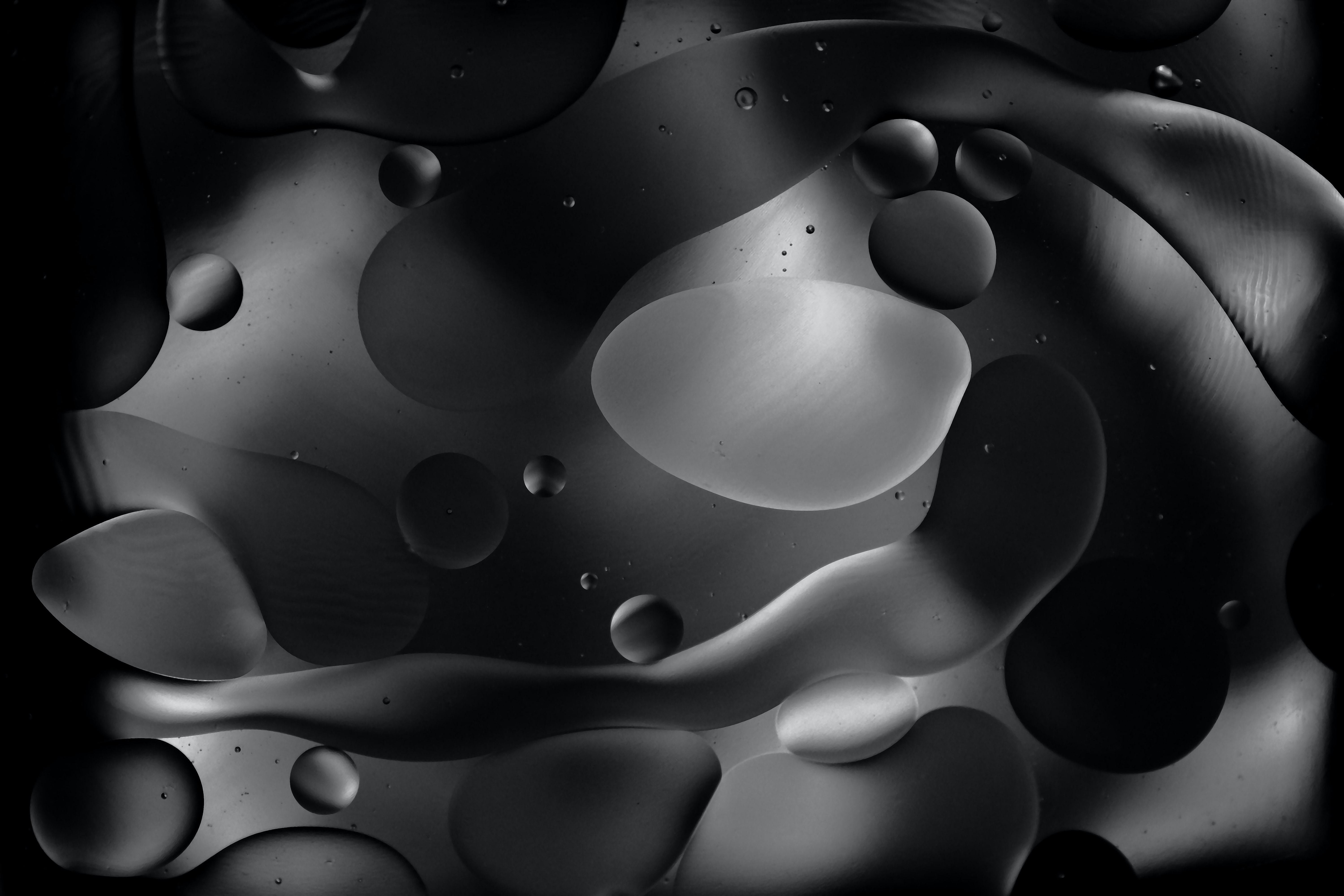 surface, abstract, drops, form, forms, metal, metallic Panoramic Wallpaper