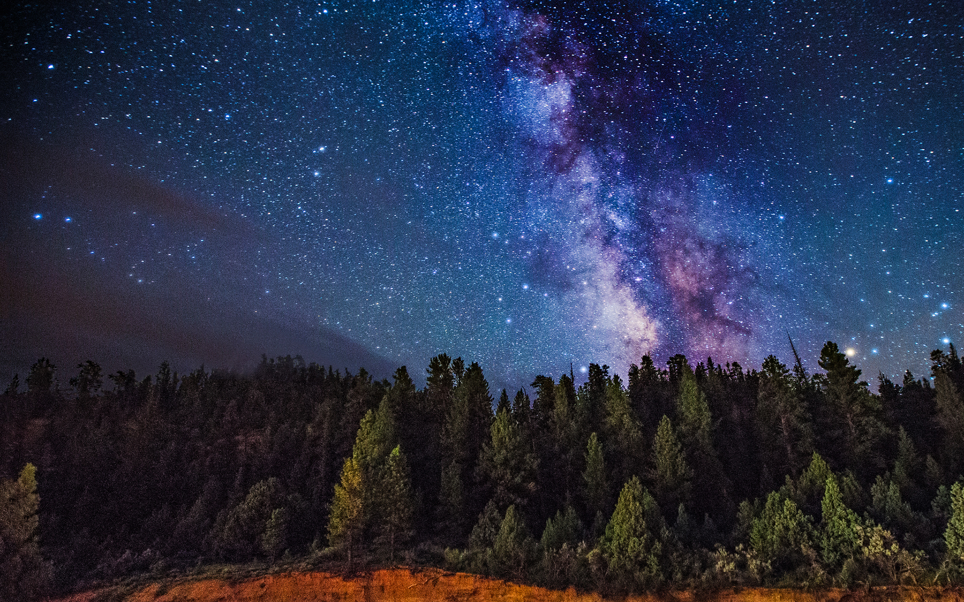 Laden Sie das Sterne, Wald, Baum, Milchstraße, Science Fiction, Nacht, Himmel, Galaxie, Sternenklarer Himmel-Bild kostenlos auf Ihren PC-Desktop herunter