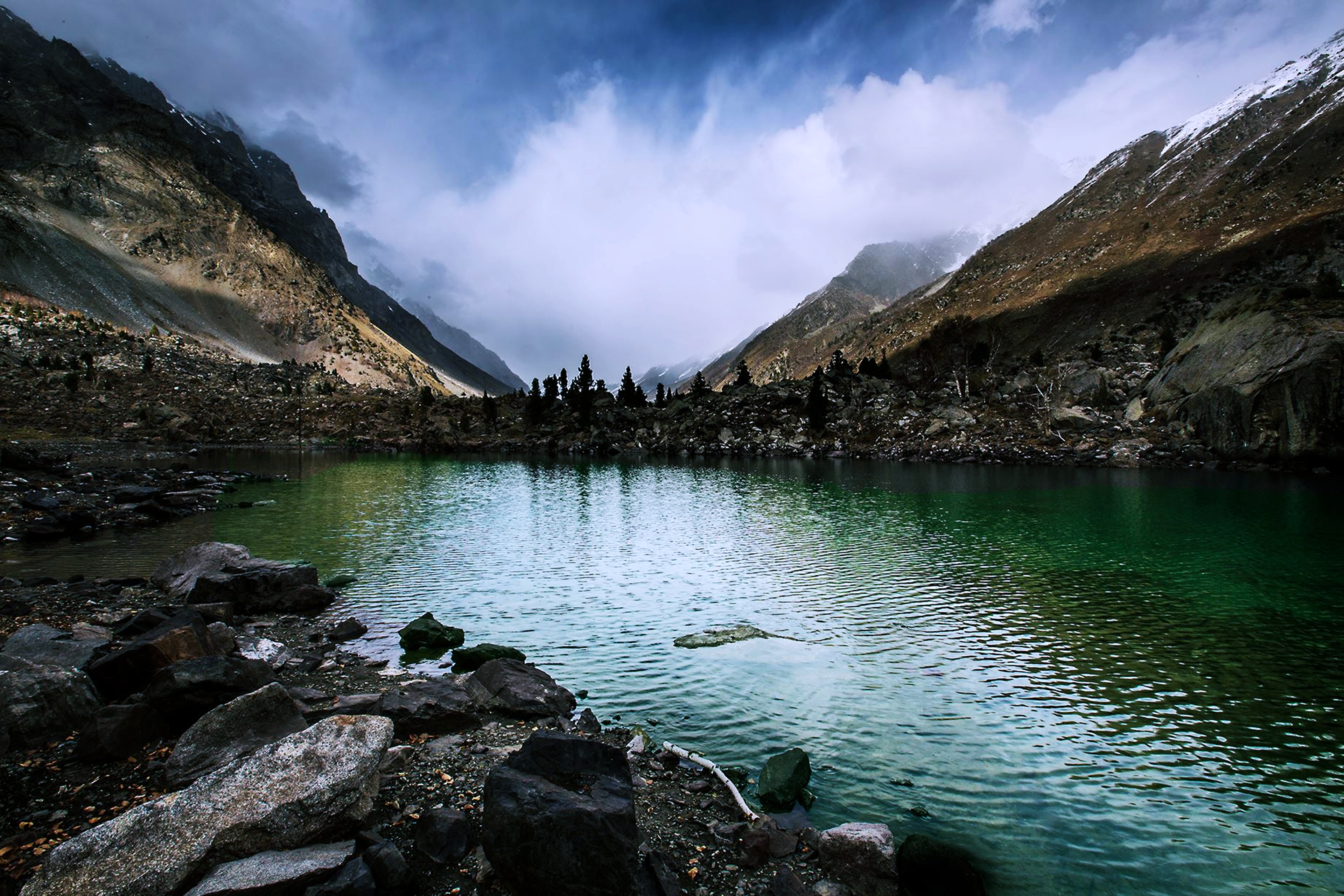 earth, lake, landscape, mountain, nature, pakistan, stone, water, lakes