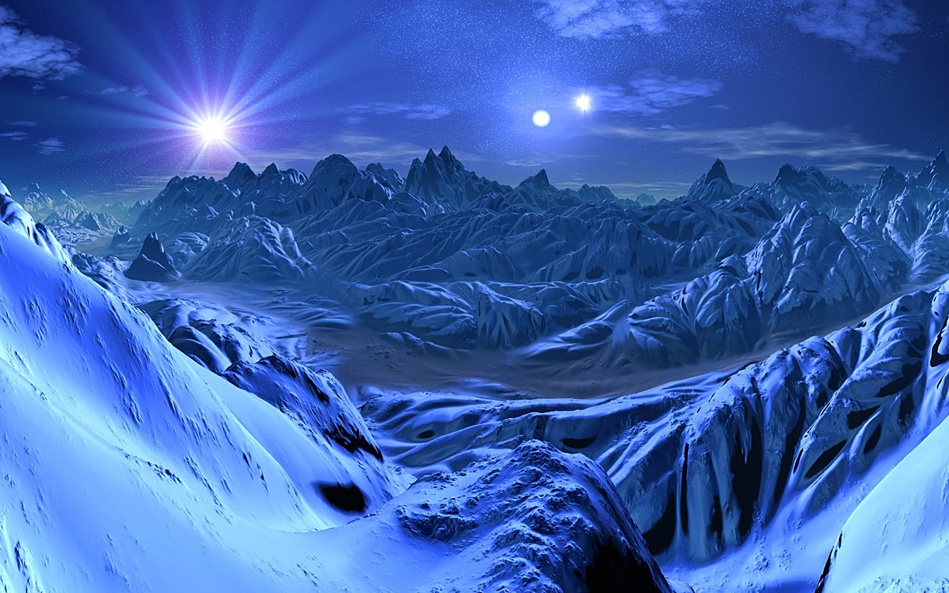 Download mobile wallpaper Winter, Moon, Snow, Artistic for free.