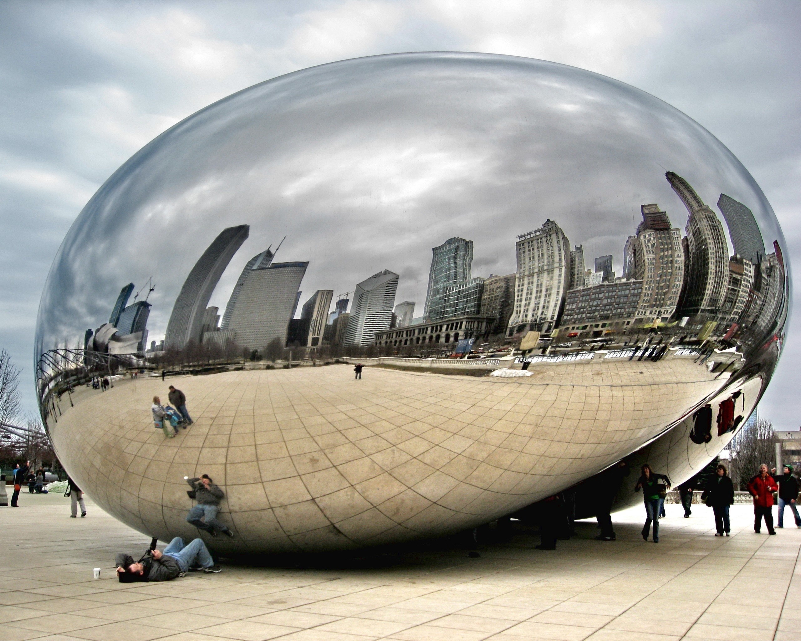 cities, people, city, reflection, chicago, mirror, tourists