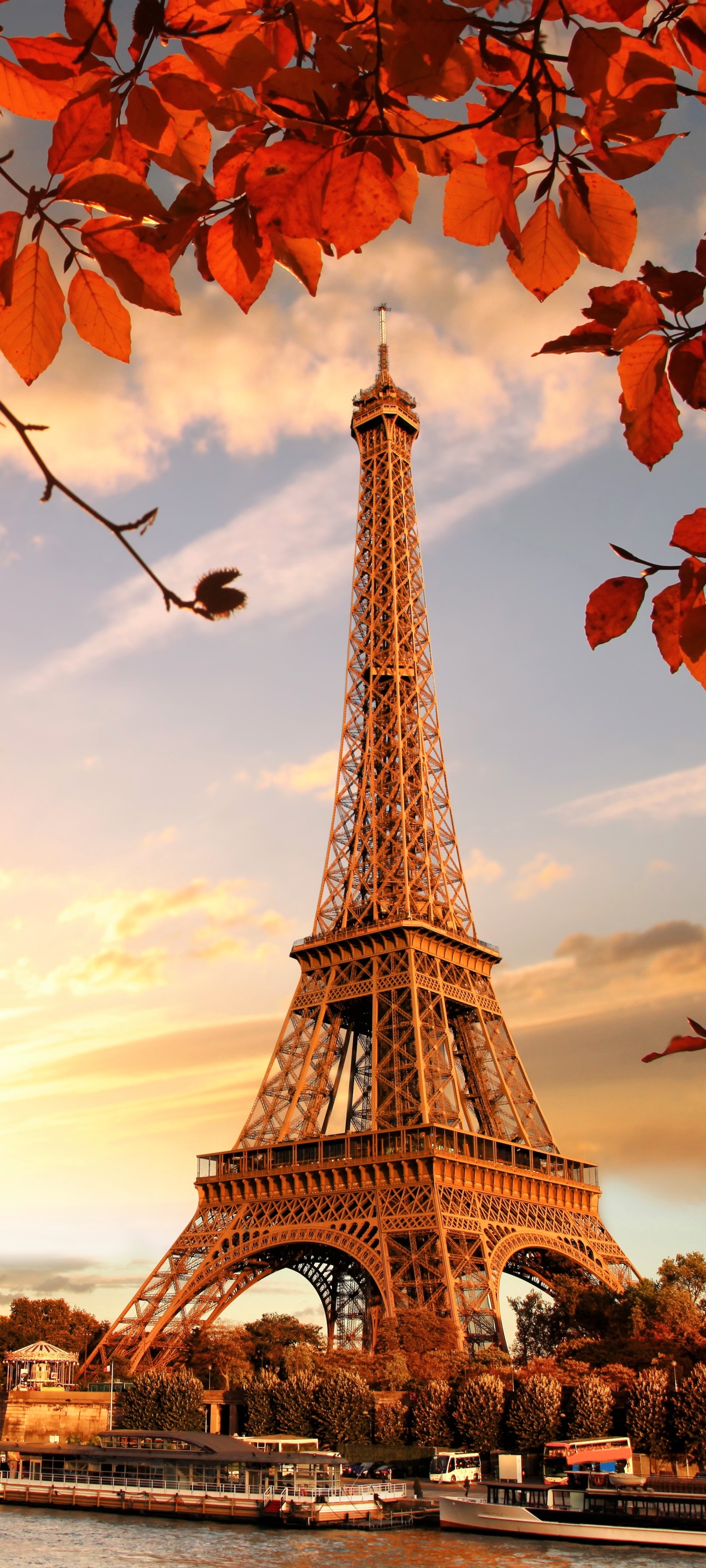 PCデスクトップに秋, パリ, エッフェル塔, モニュメント, フランス, 記念碑, マンメイド画像を無料でダウンロード