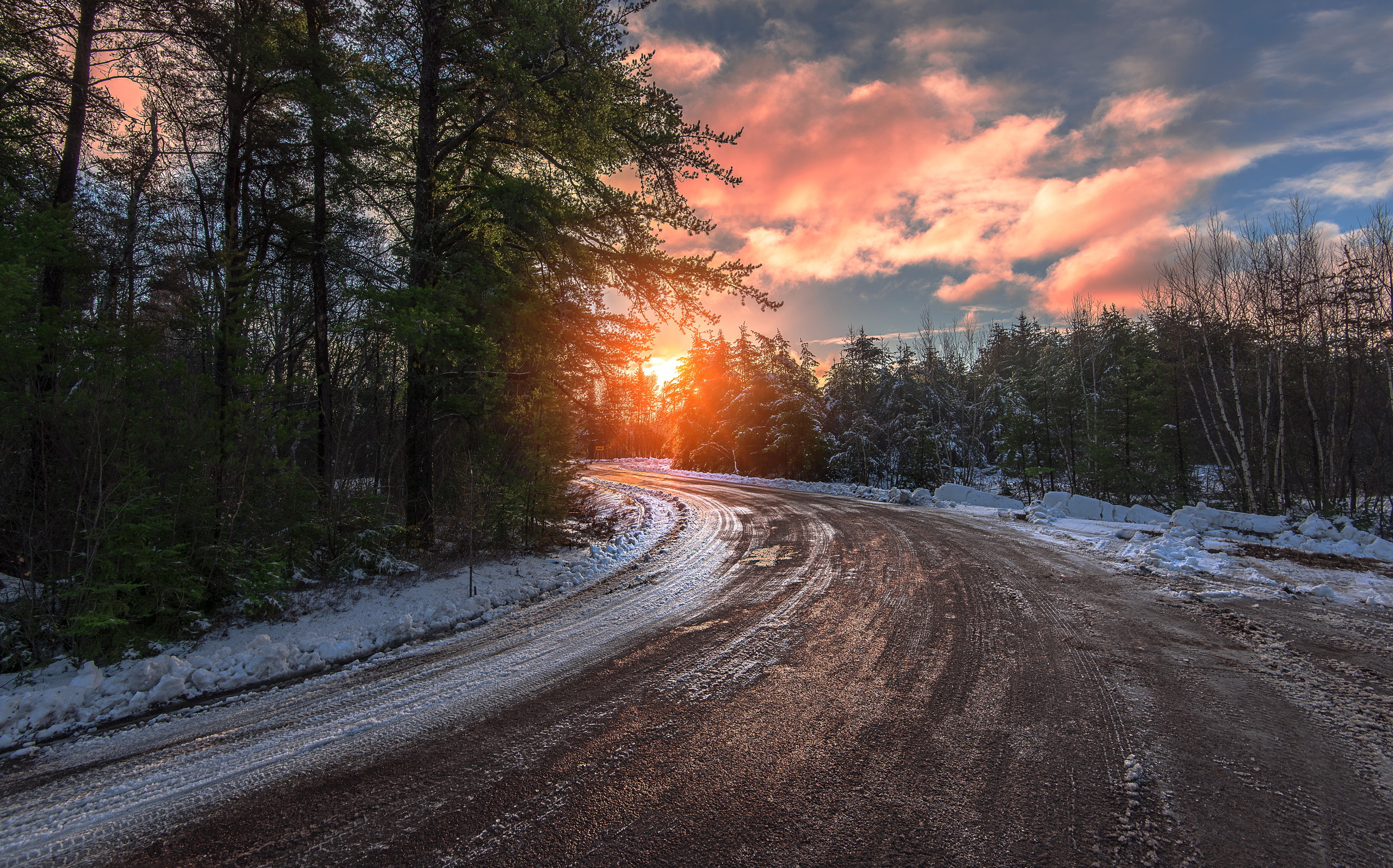 Baixe gratuitamente a imagem Inverno, Gelo, Neve, Estrada, Árvore, Feito Pelo Homem na área de trabalho do seu PC