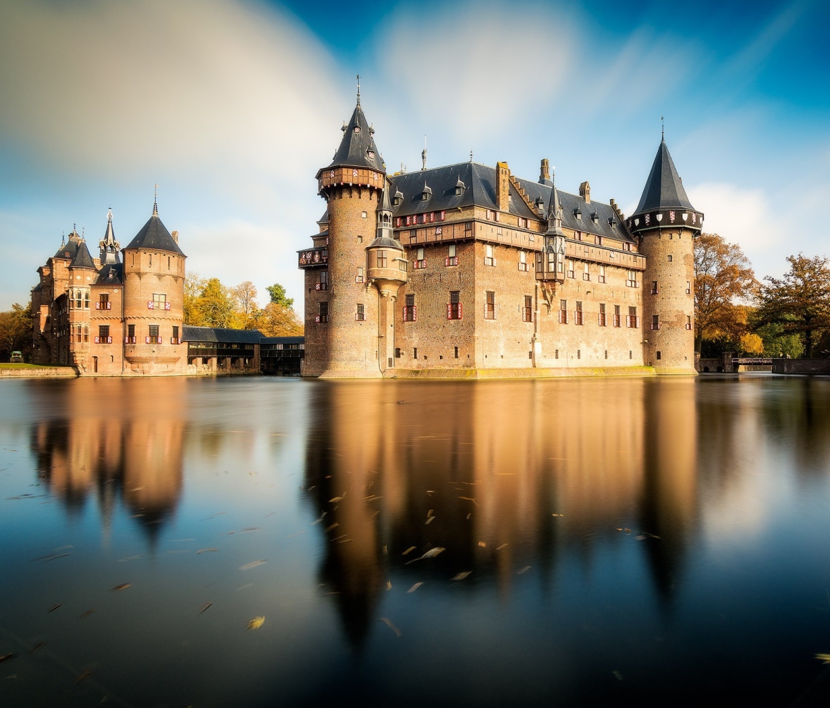 1163469 завантажити шпалери створено людиною, замок де хаар, нідерланди, рефлексія, замок, будівля, озеро, замки - заставки і картинки безкоштовно