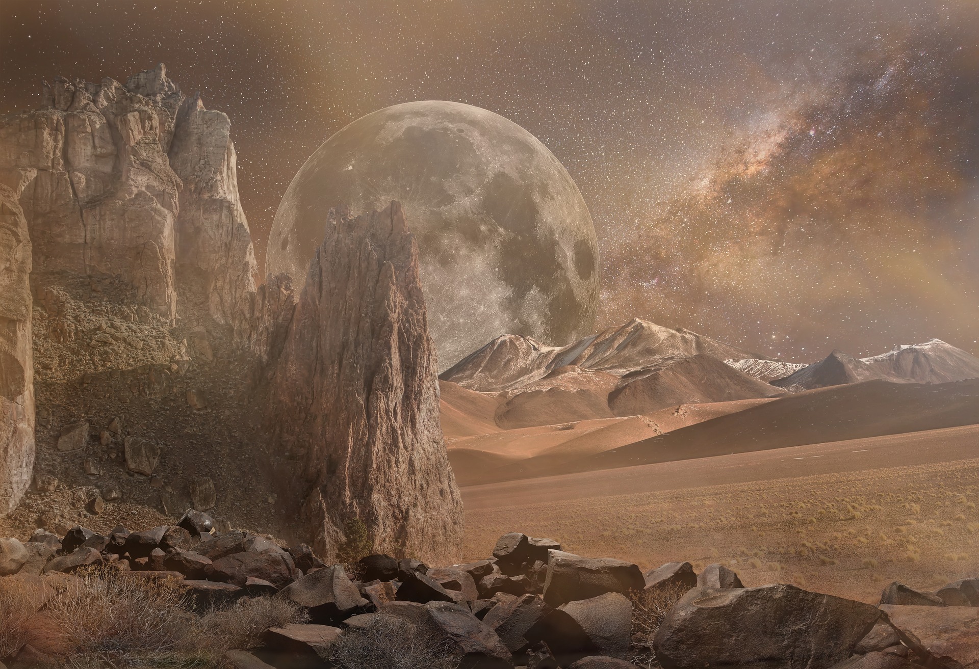 Laden Sie das Landschaft, Planet, Science Fiction-Bild kostenlos auf Ihren PC-Desktop herunter