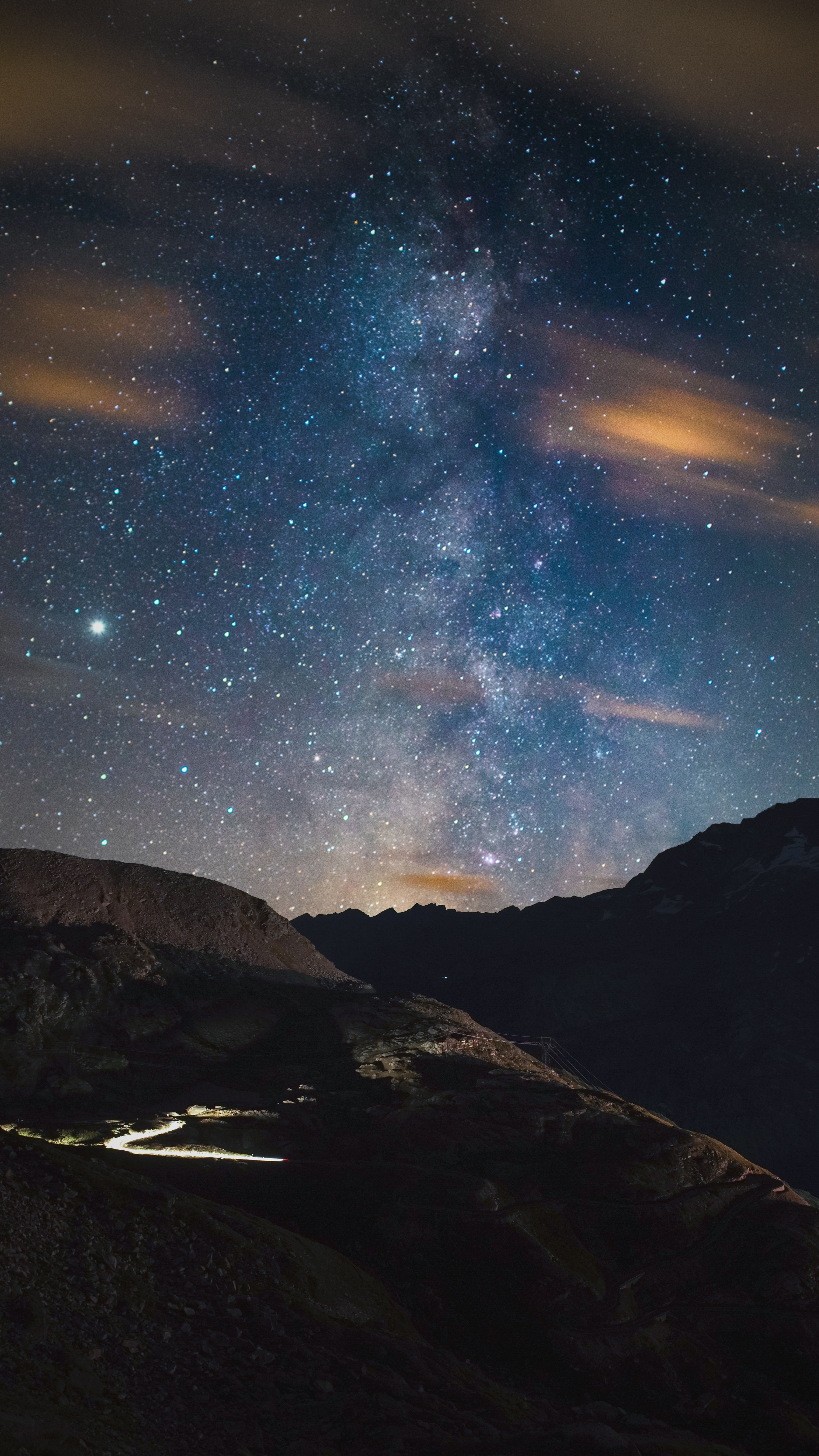 Free download wallpaper Mountains, Stars, Rocks, Starry Sky, Night, Dark, Nebula on your PC desktop