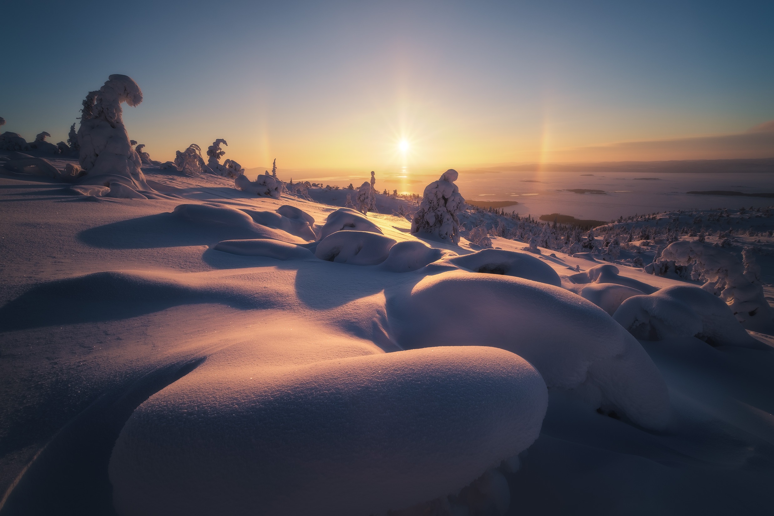 Téléchargez gratuitement l'image Paysage, Hiver, Coucher De Soleil, La Nature, Terre/nature, Neiger sur le bureau de votre PC