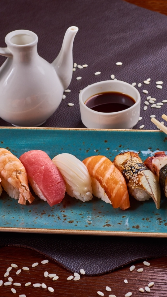sushi, food, seafood, fish, rice, sake, still life