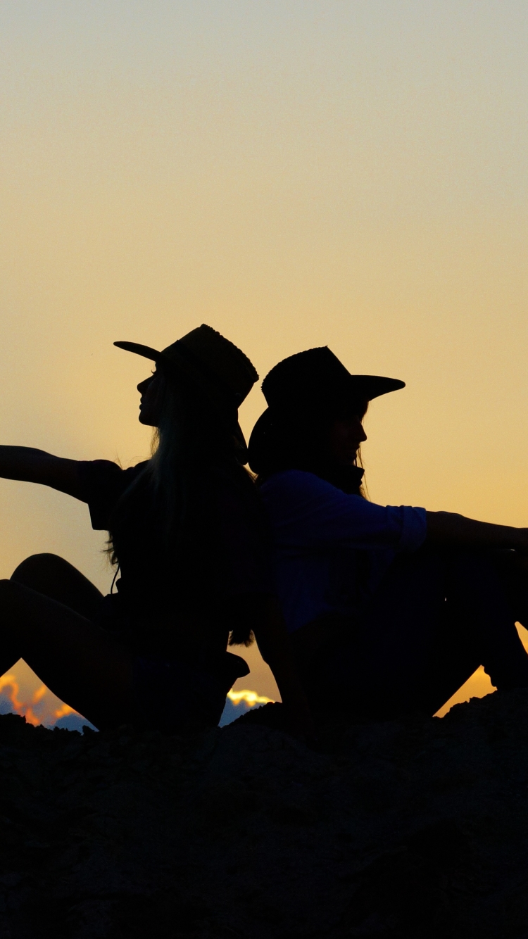 Download mobile wallpaper Silhouette, Women, Girls & Guns, Cowgirl for free.
