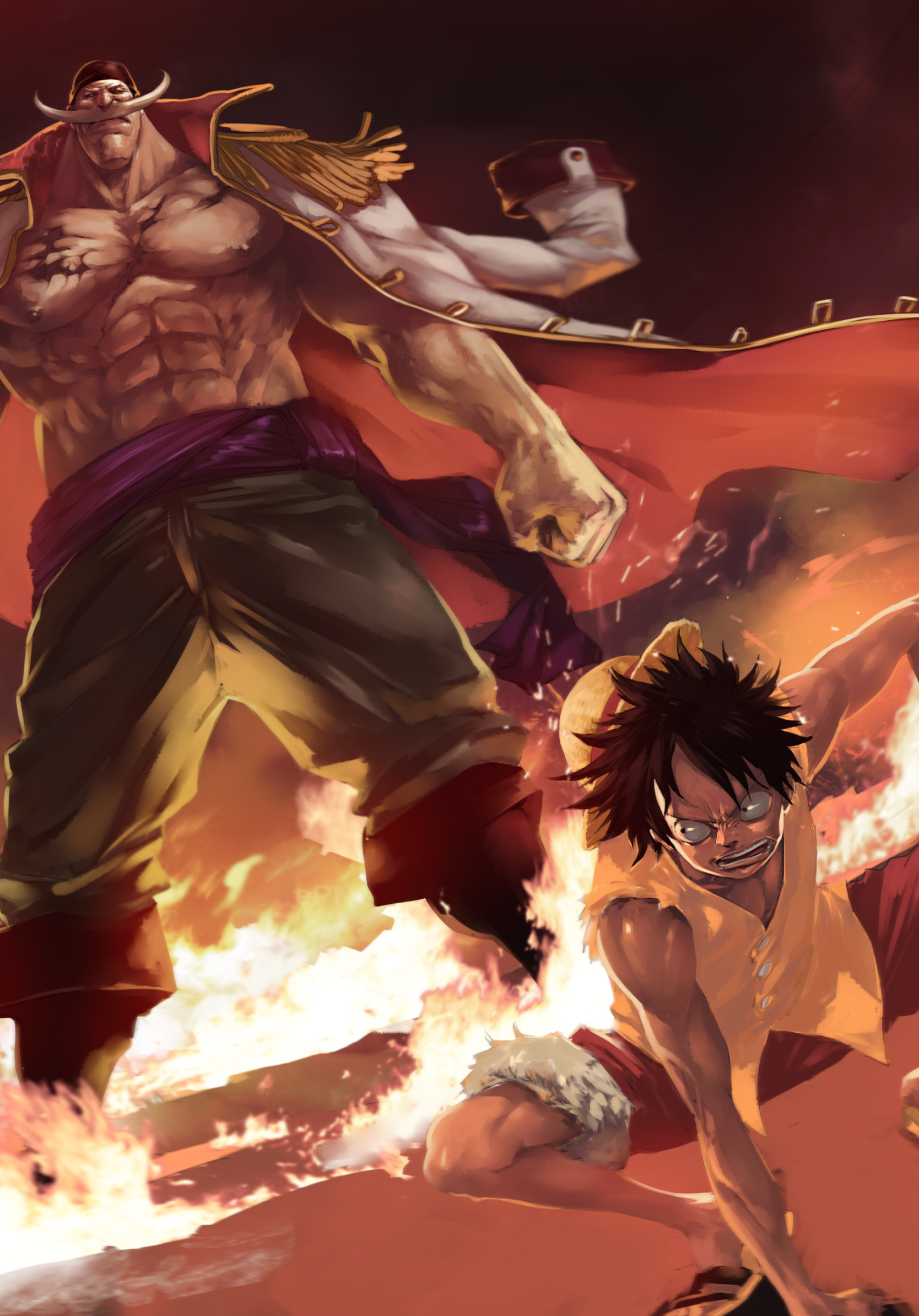 Download mobile wallpaper Anime, One Piece, Monkey D Luffy, Edward Newgate for free.