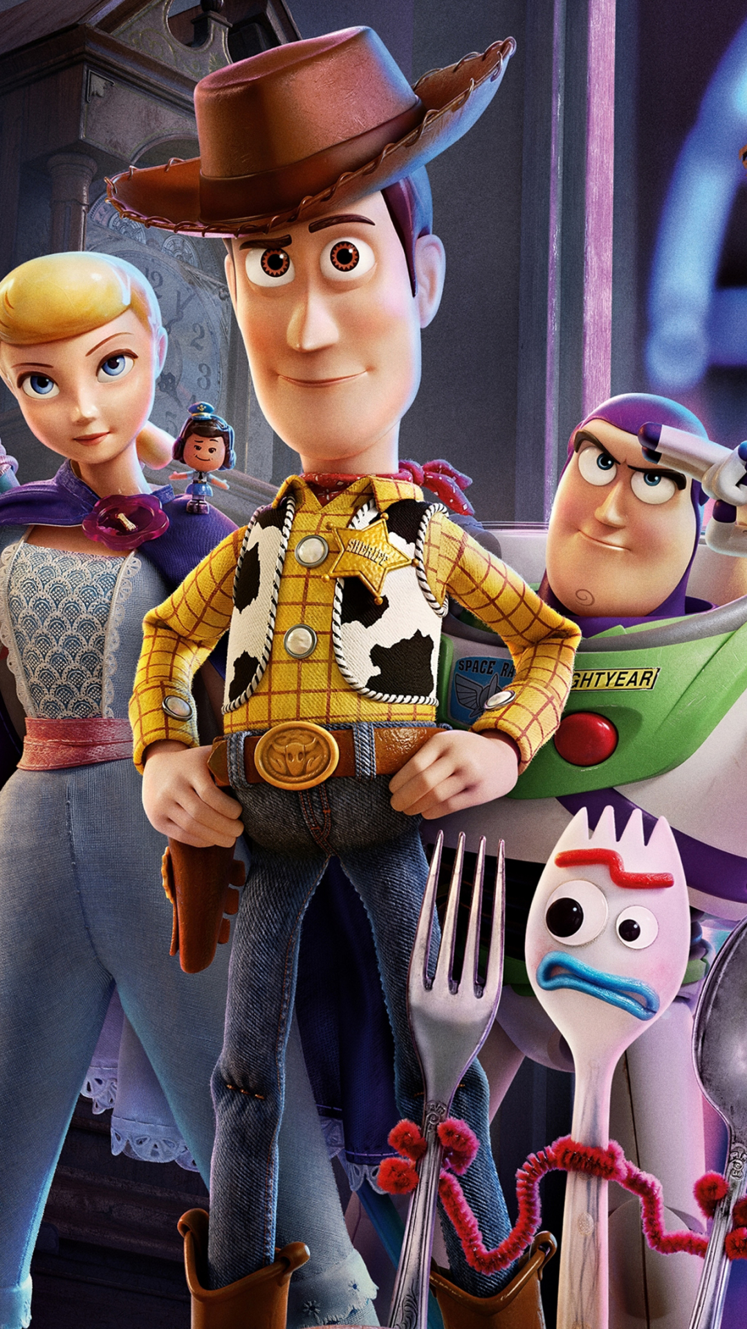 Download mobile wallpaper Toy, Puppet, Movie, Buzz Lightyear, Woody (Toy Story), Bo Peep, Toy Story 4, Forky (Toy Story) for free.
