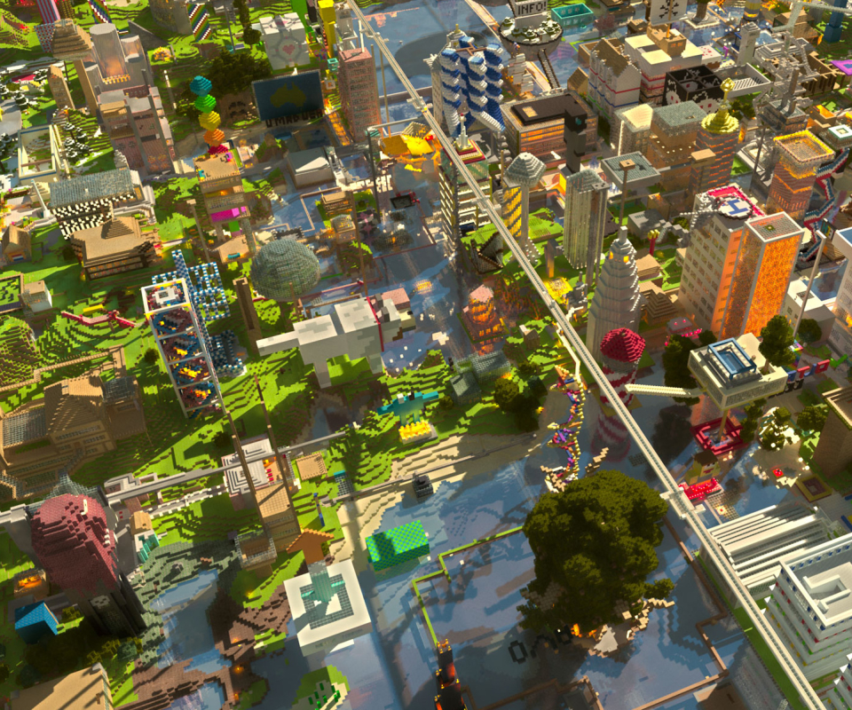 Baixe gratuitamente a imagem Minecraft, Cidade, Videogame na área de trabalho do seu PC