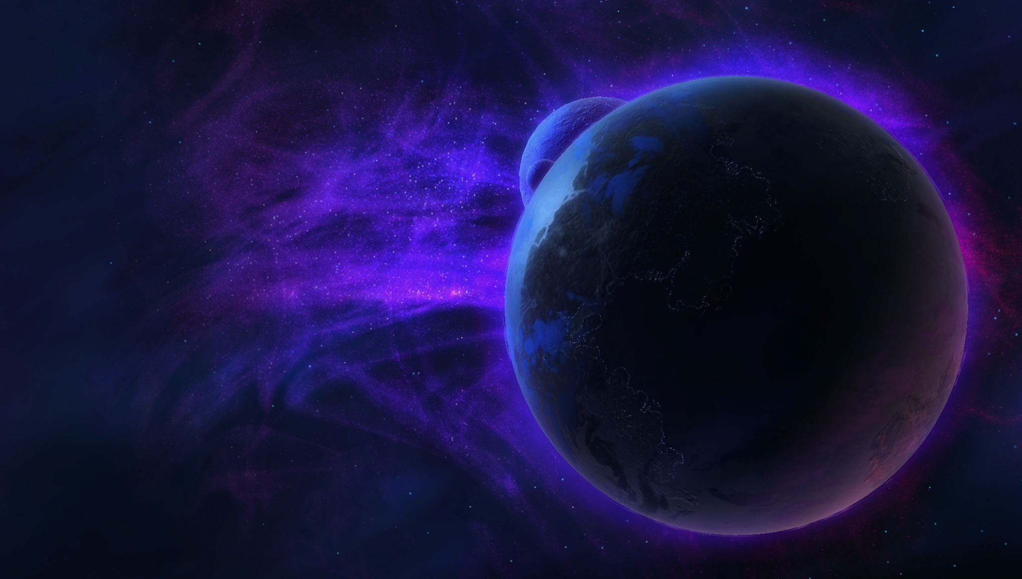 Скачать картинку Космос, Синий, Планета, Пурпурный, Научная Фантастика в телефон бесплатно.