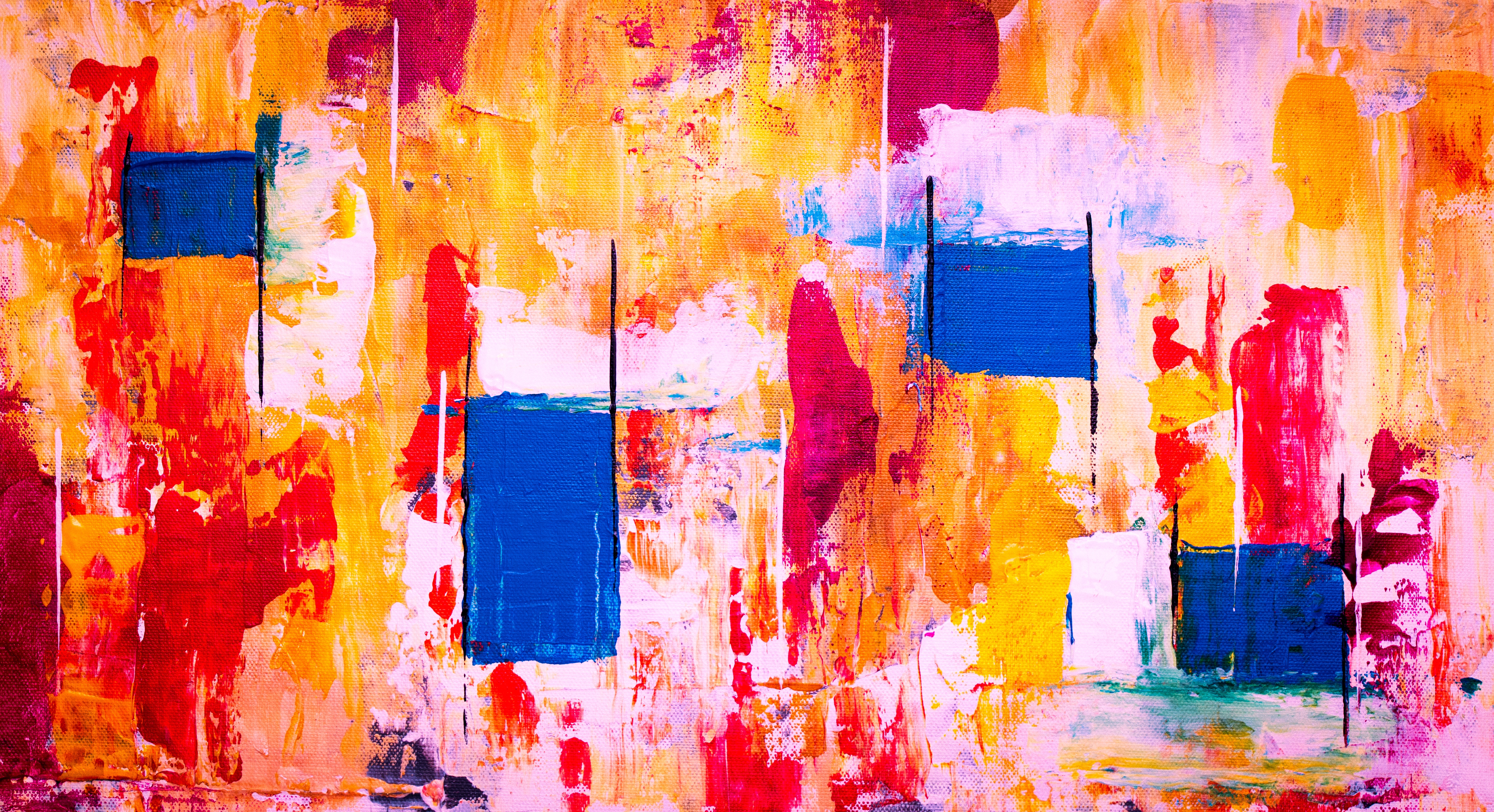 multicolored, modern, abstract, motley, paint, up to date, canvas