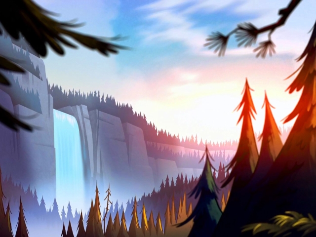Laden Sie das Wasserfall, Fernsehserien, Willkommen In Gravity Falls-Bild kostenlos auf Ihren PC-Desktop herunter