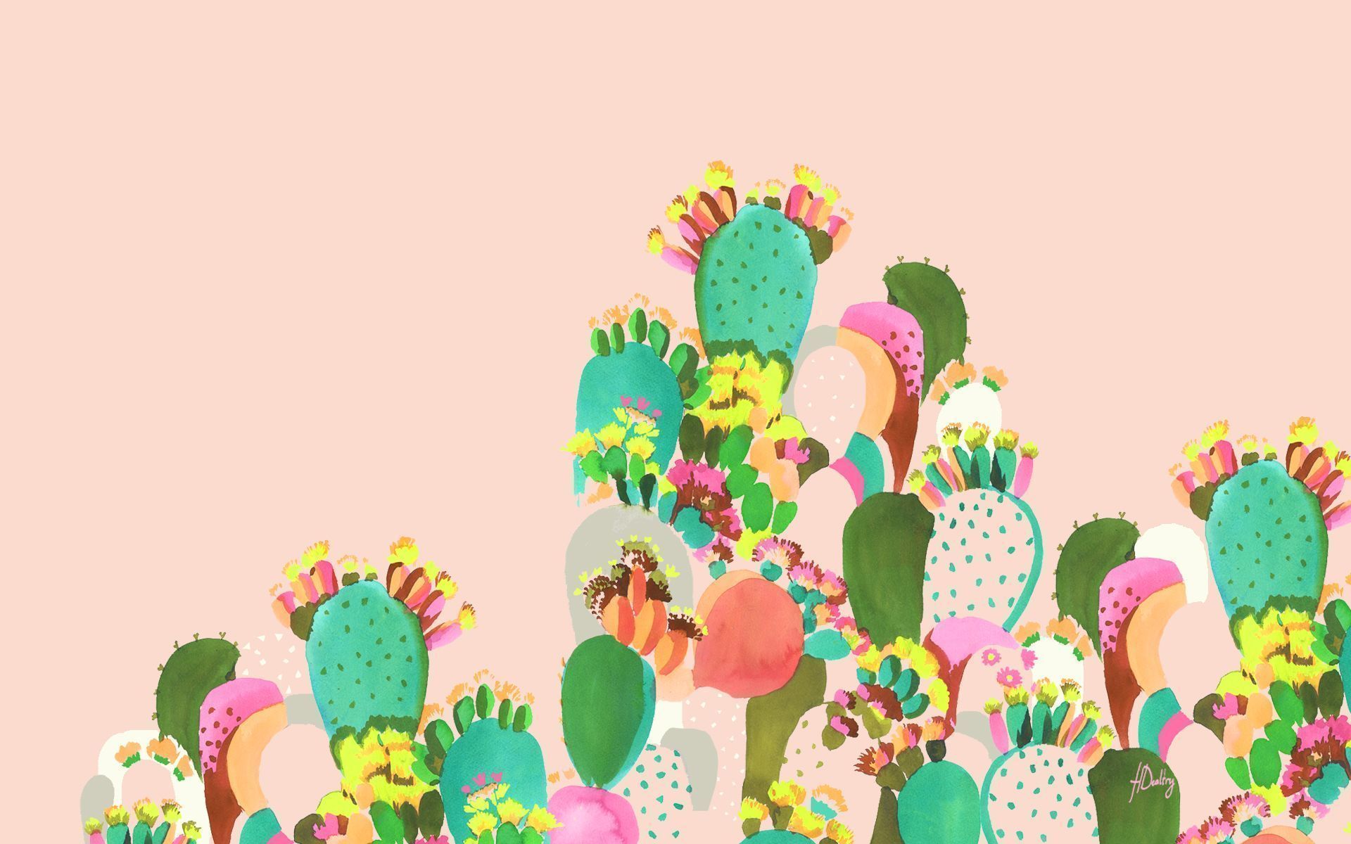 Download mobile wallpaper Nature, Cactus, Artistic for free.