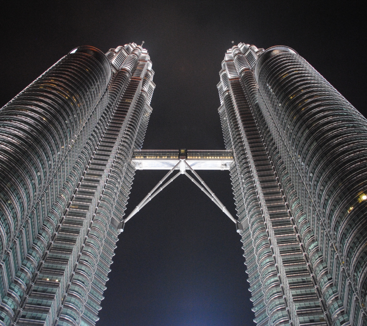 Download mobile wallpaper Night, Architecture, Skyscraper, Building, Tower, Kuala Lumpur, Malaysia, Man Made, Petronas Towers for free.