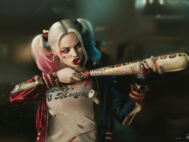 Fondo de pantalla de teléfono de Harley Quinn de Escuadrón Suicida, vibrante y atrevido