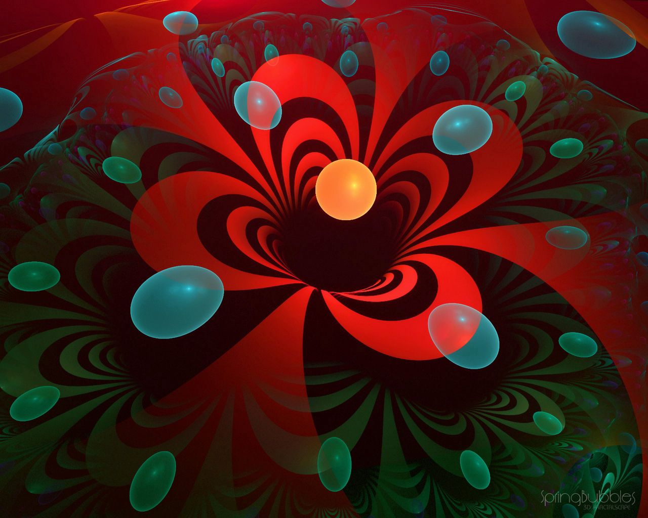 無料モバイル壁紙花, 赤い, 玉, 球, フラクタル, 抽象をダウンロードします。