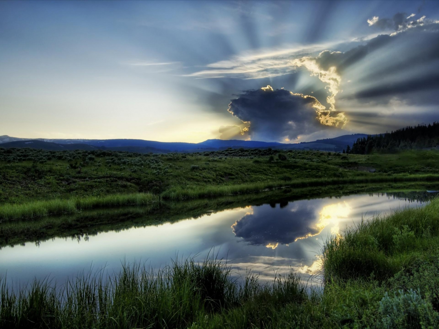 Laden Sie das Clouds, Landschaft, Flüsse-Bild kostenlos auf Ihren PC-Desktop herunter