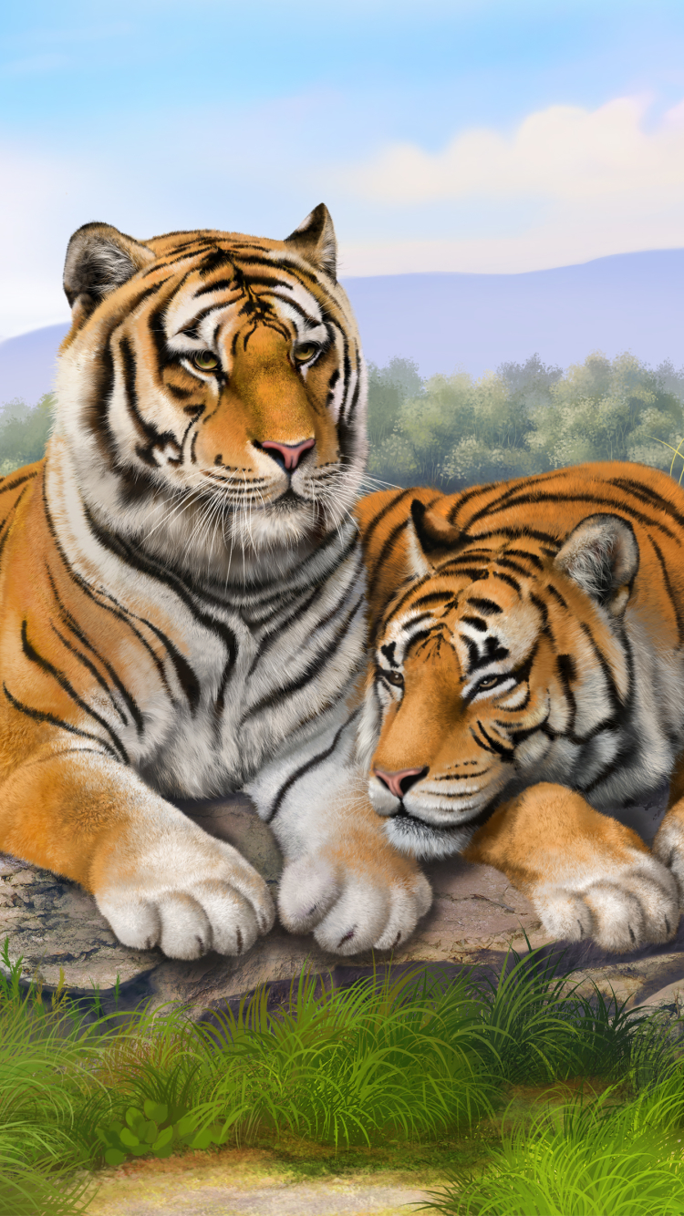 Download mobile wallpaper Cats, Tiger, Animal for free.