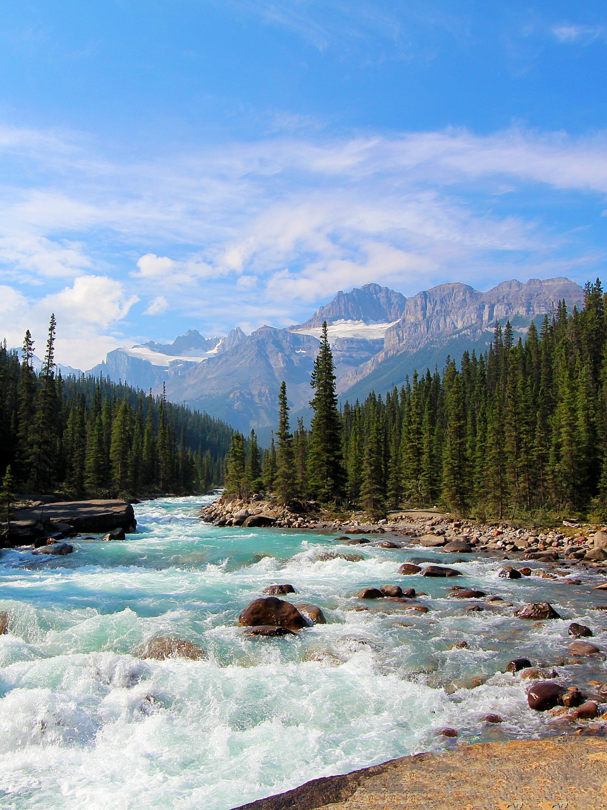 Скачать картинку Пейзаж, Река, Канада, Ландшафт, Национальный Парк Банф, Земля/природа в телефон бесплатно.