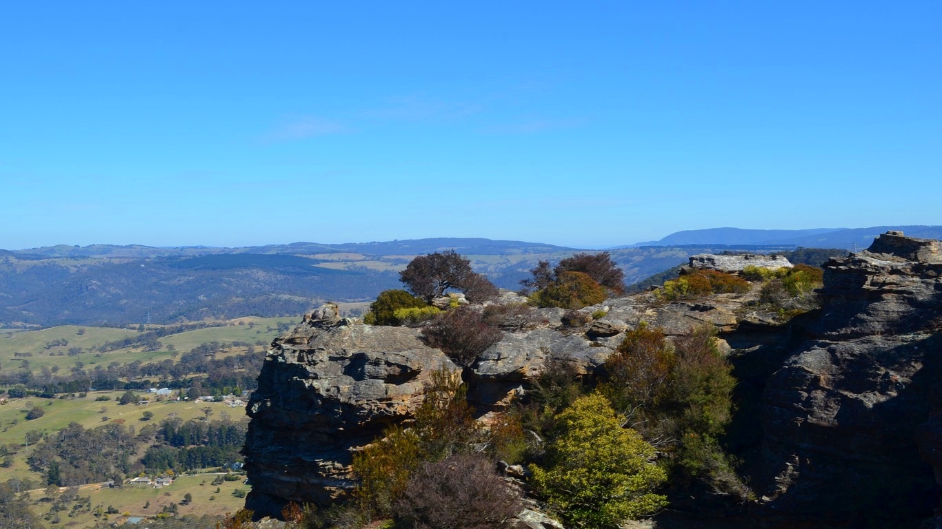 earth, hassans walls lookout, australia, blue mountains, cliff, landscape, mountain