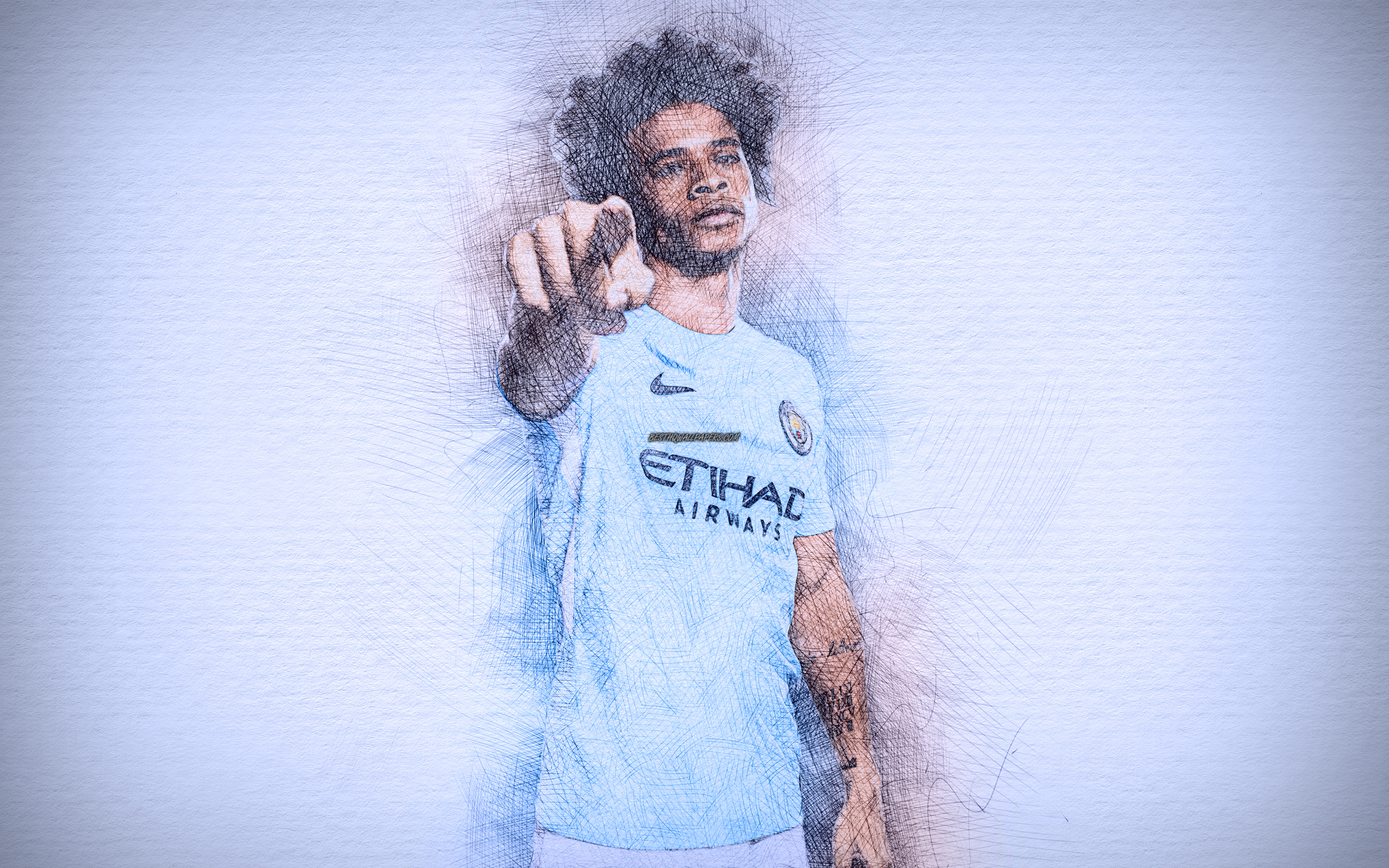 Download mobile wallpaper Sports, German, Soccer, Manchester City F C, Leroy Sané for free.