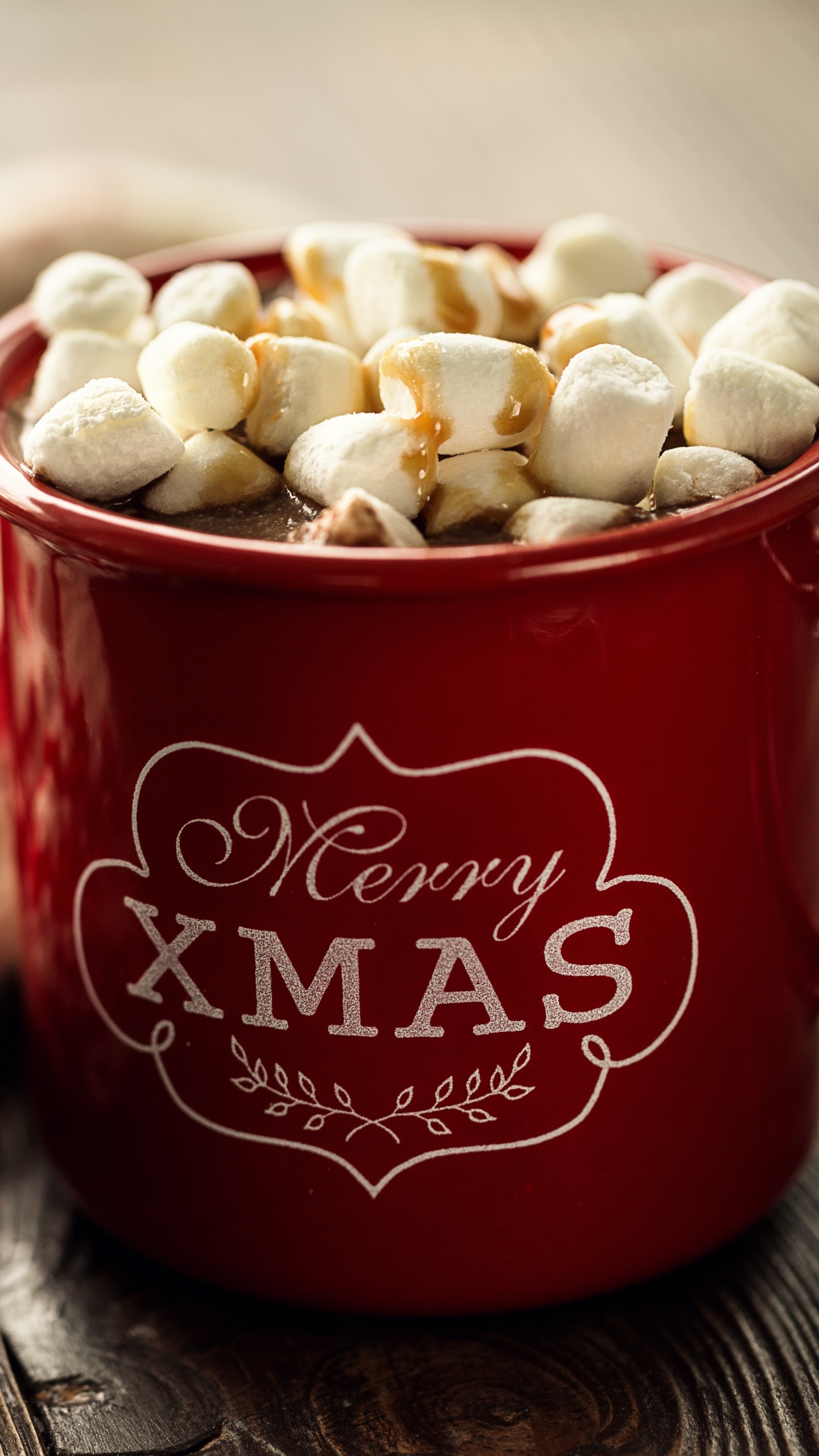 Download mobile wallpaper Food, Cup, Marshmallow, Hot Chocolate, Merry Christmas for free.