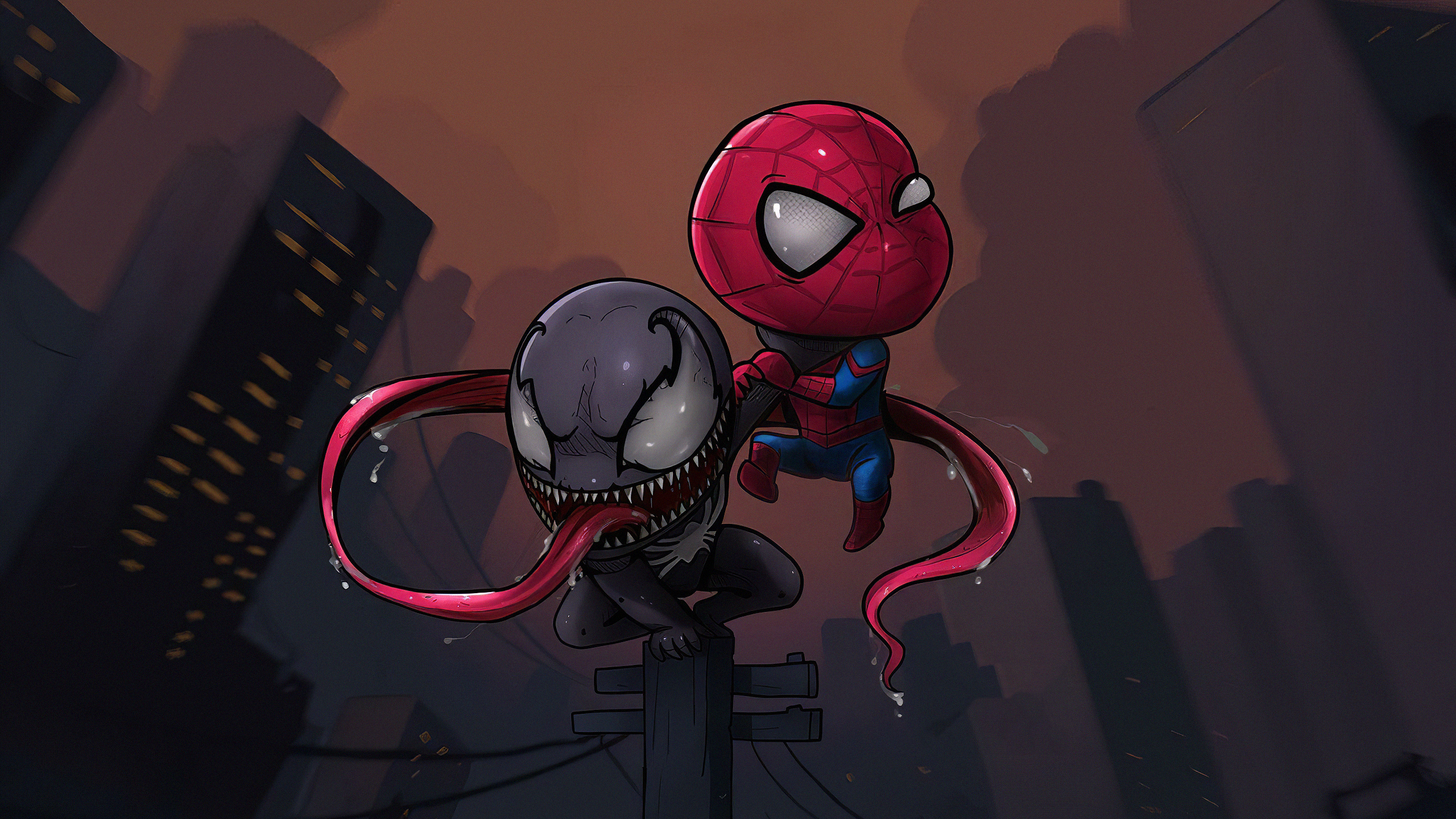 Descarga gratuita de fondo de pantalla para móvil de Veneno, Historietas, Spider Man, Chibi.