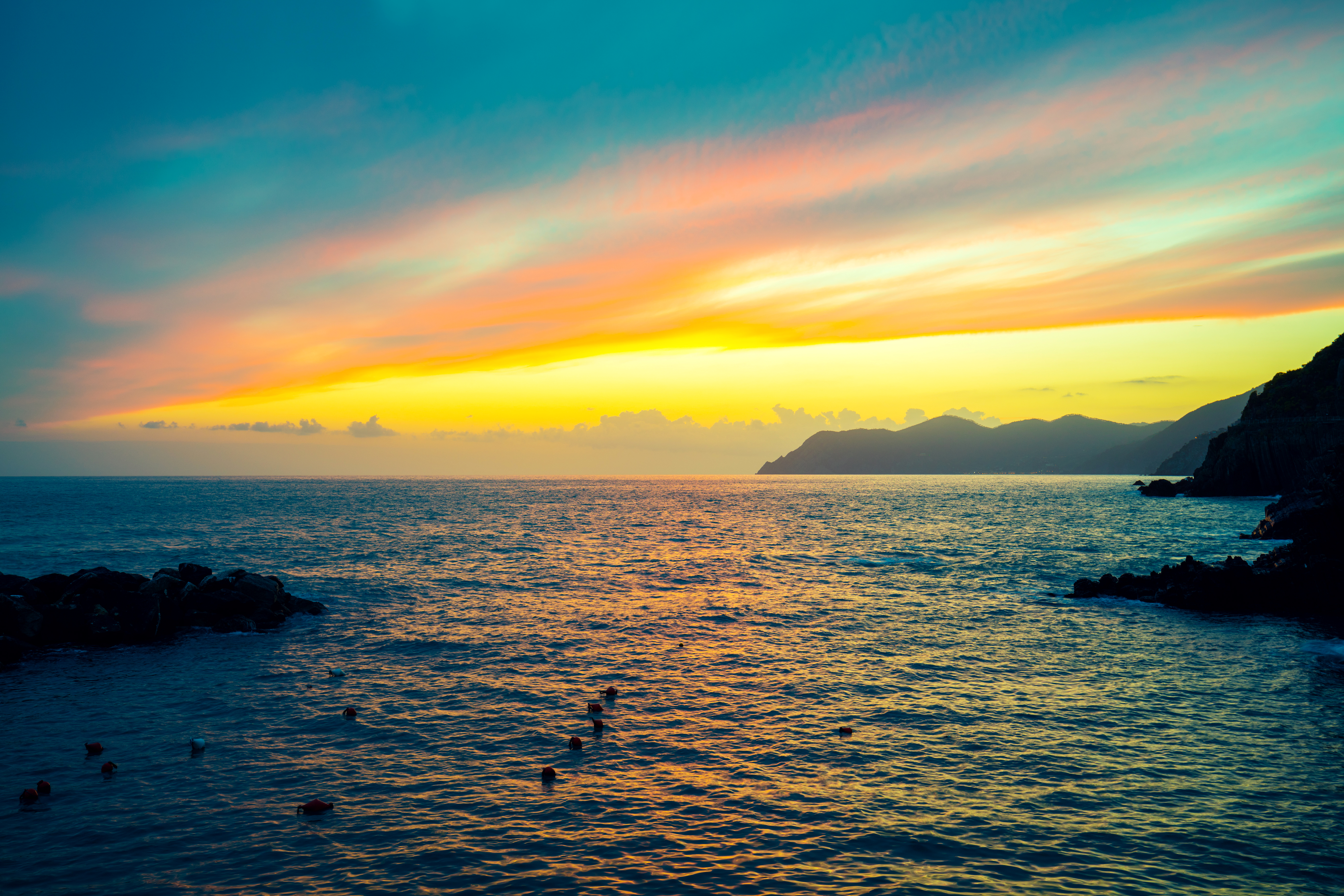 Download mobile wallpaper Sunset, Sea, Horizon, Bird, Ocean, Sunrise, Earth for free.