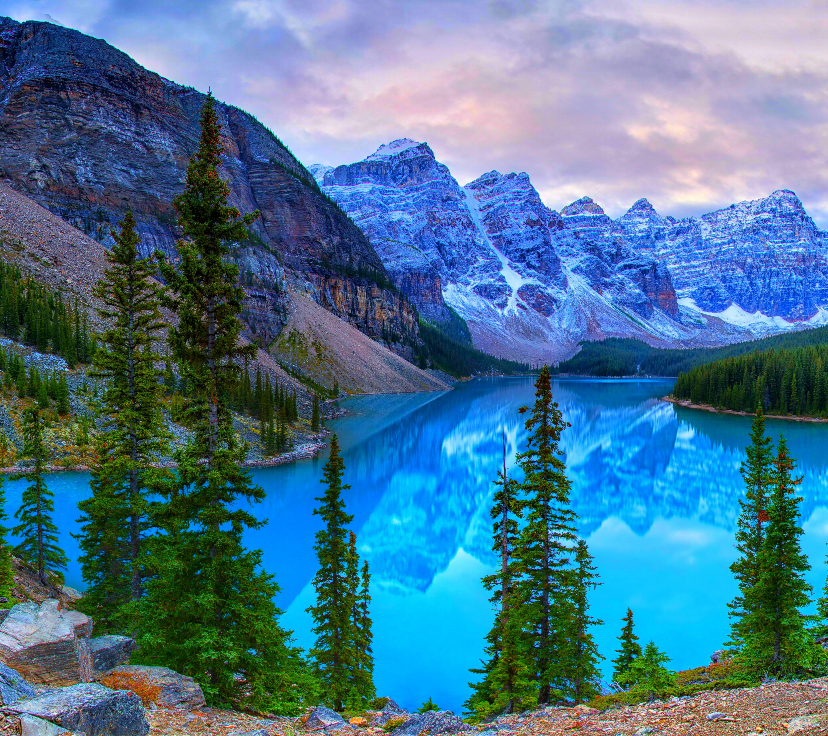 PCデスクトップに湖, 山, カナダ, 地球, ターコイズ, モレーン湖, バンフ国立公園画像を無料でダウンロード