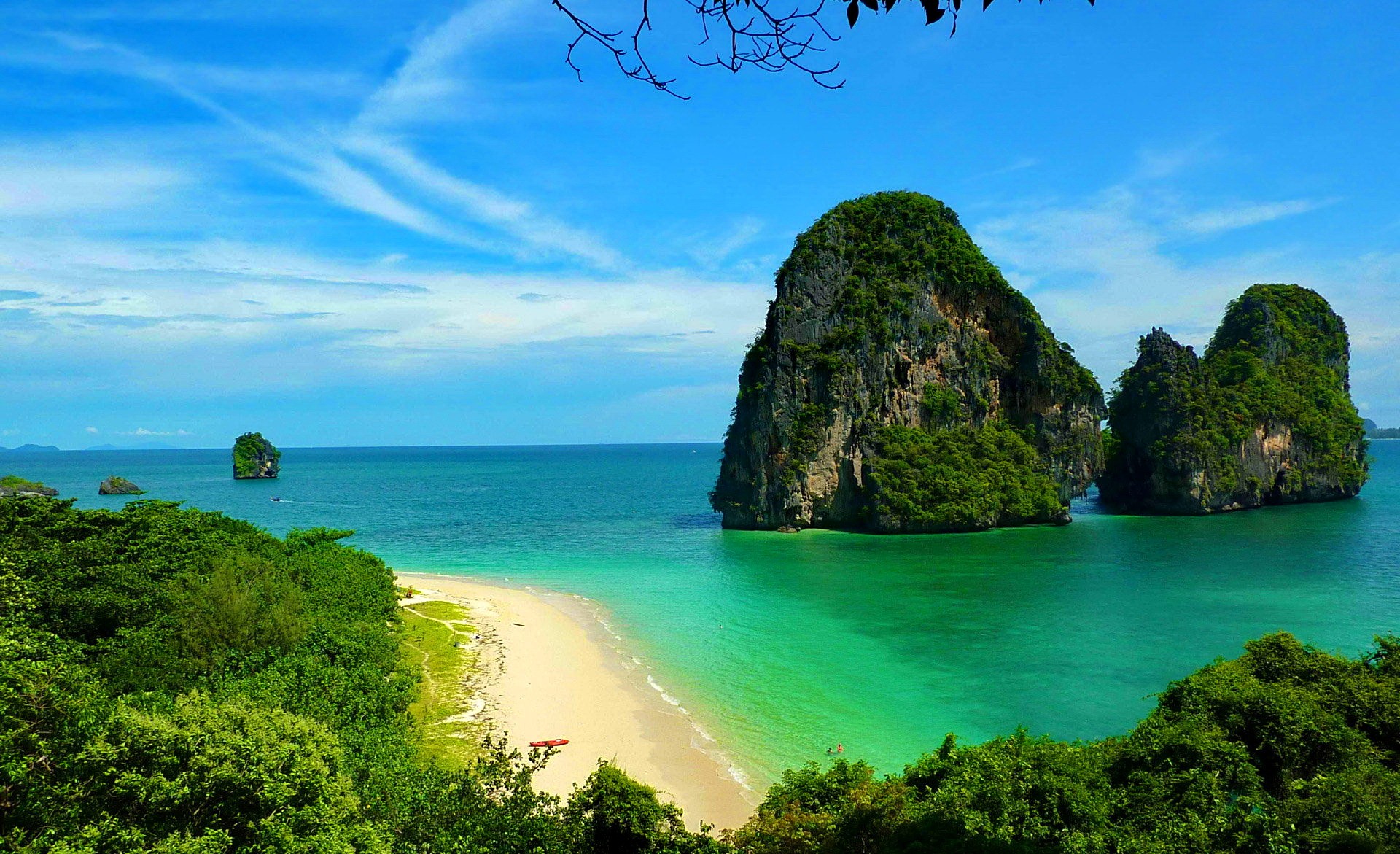 Скачать картинку Море, Горизонт, Океан, Камень, Таиланд, Земля/природа в телефон бесплатно.
