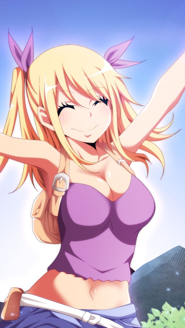 Download mobile wallpaper Anime, Smile, Blonde, Fairy Tail, Lucy Heartfilia for free.