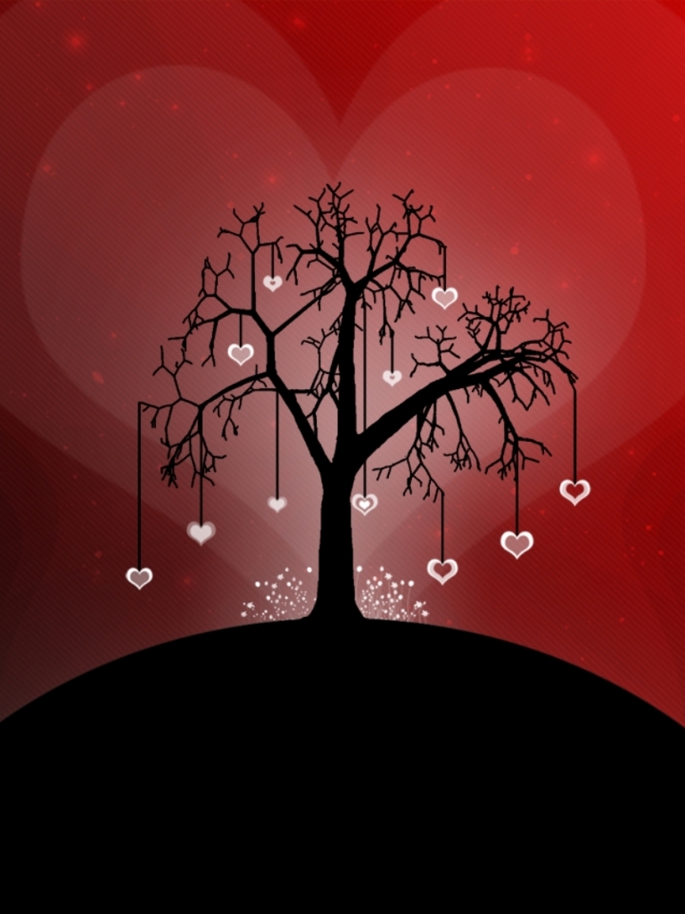 Download mobile wallpaper Love, Tree, Heart, Artistic for free.