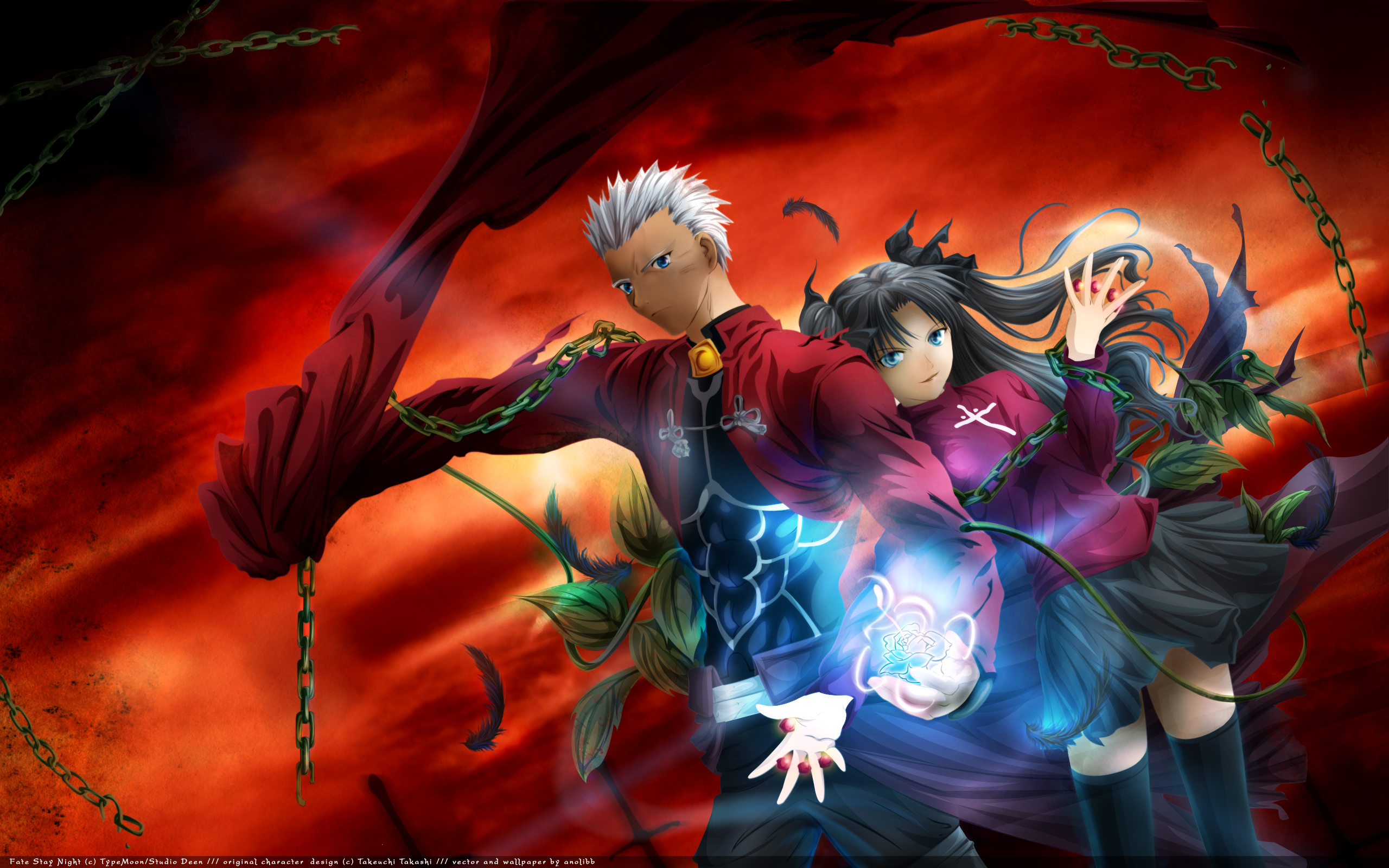 anime, fate/stay night: unlimited blade works, archer (fate/stay night), fate/stay night, rin tohsaka, fate series