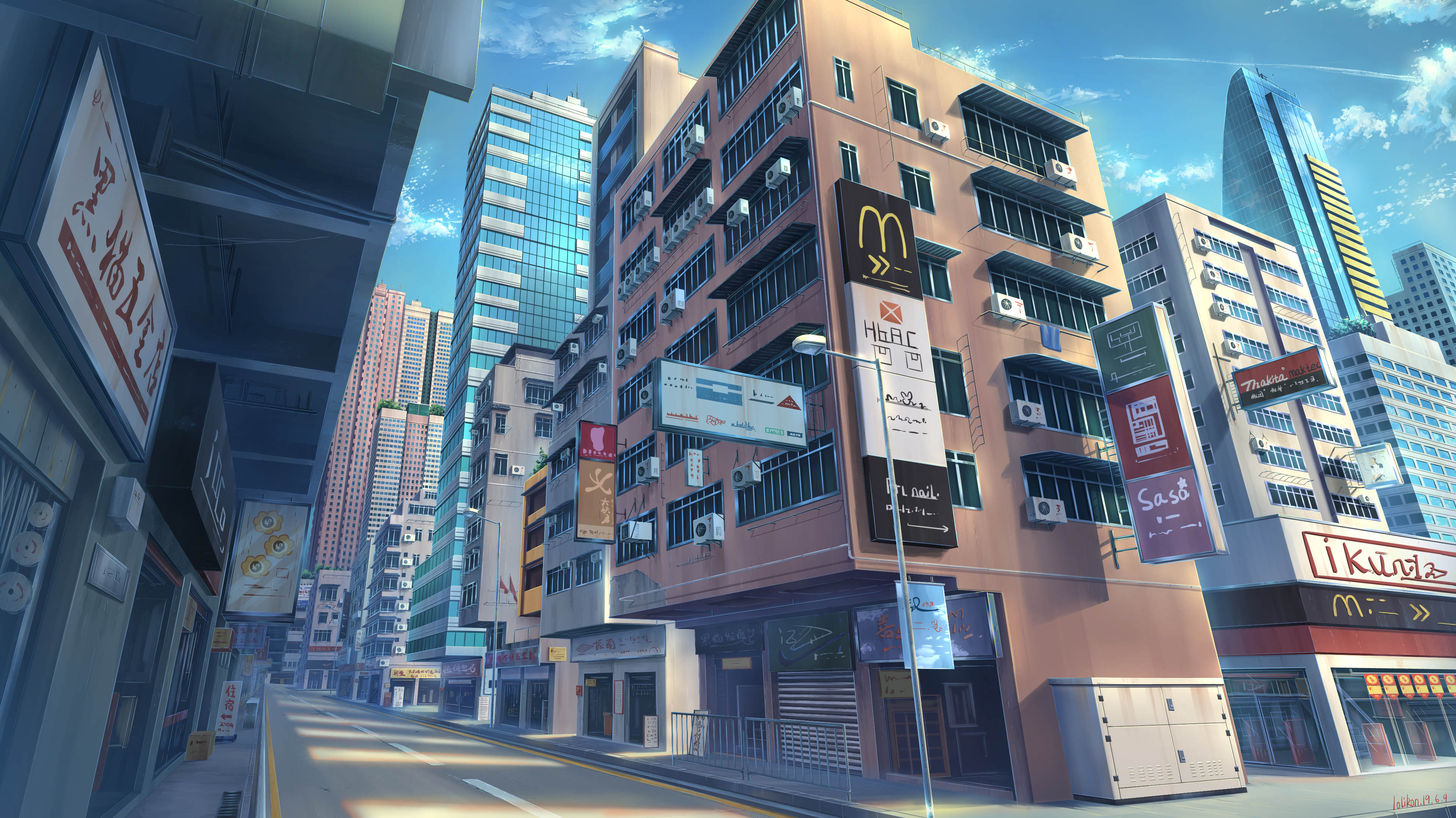 Download mobile wallpaper Anime, City, Building, Street for free.