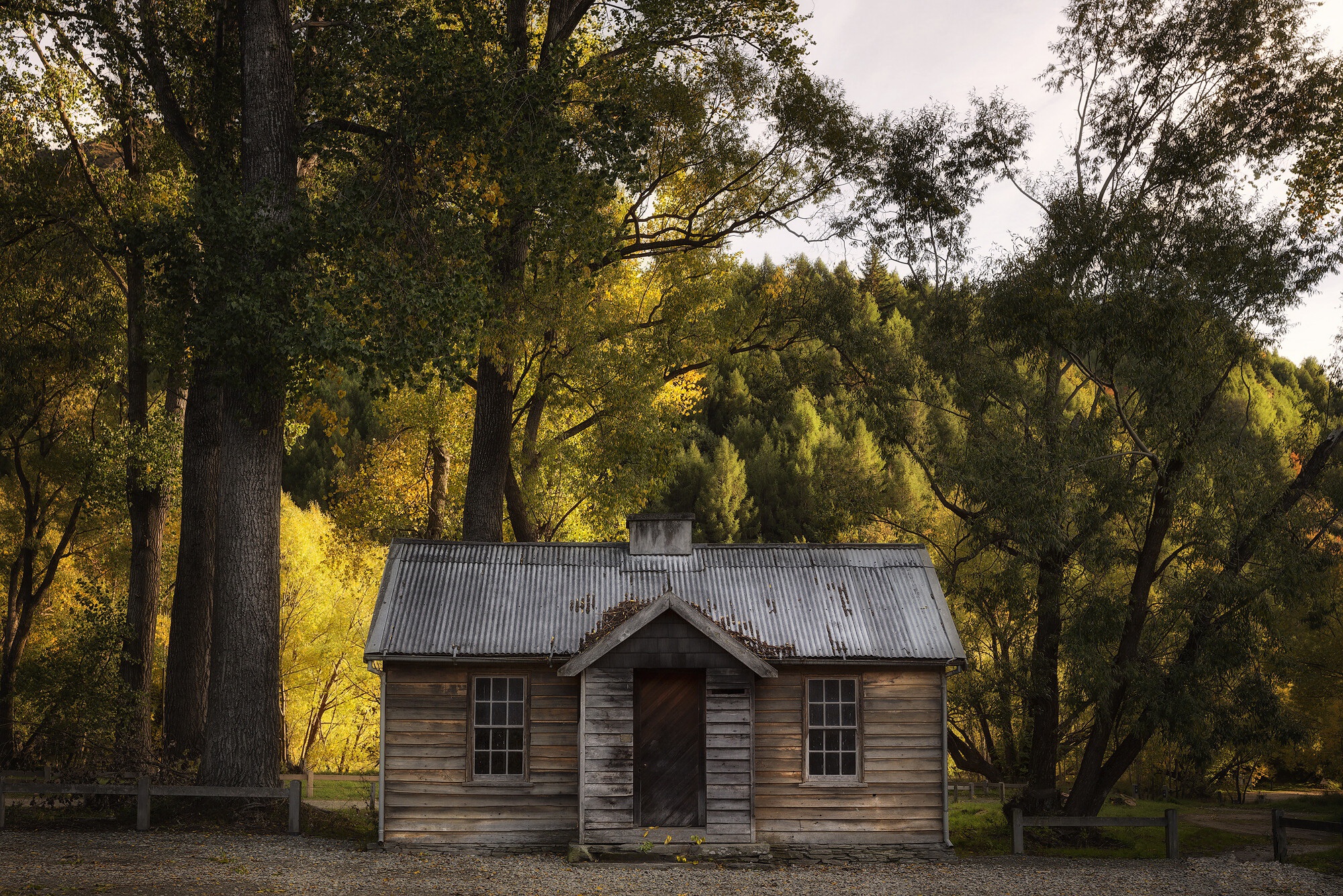 Download mobile wallpaper Fall, House, Cabin, Man Made for free.