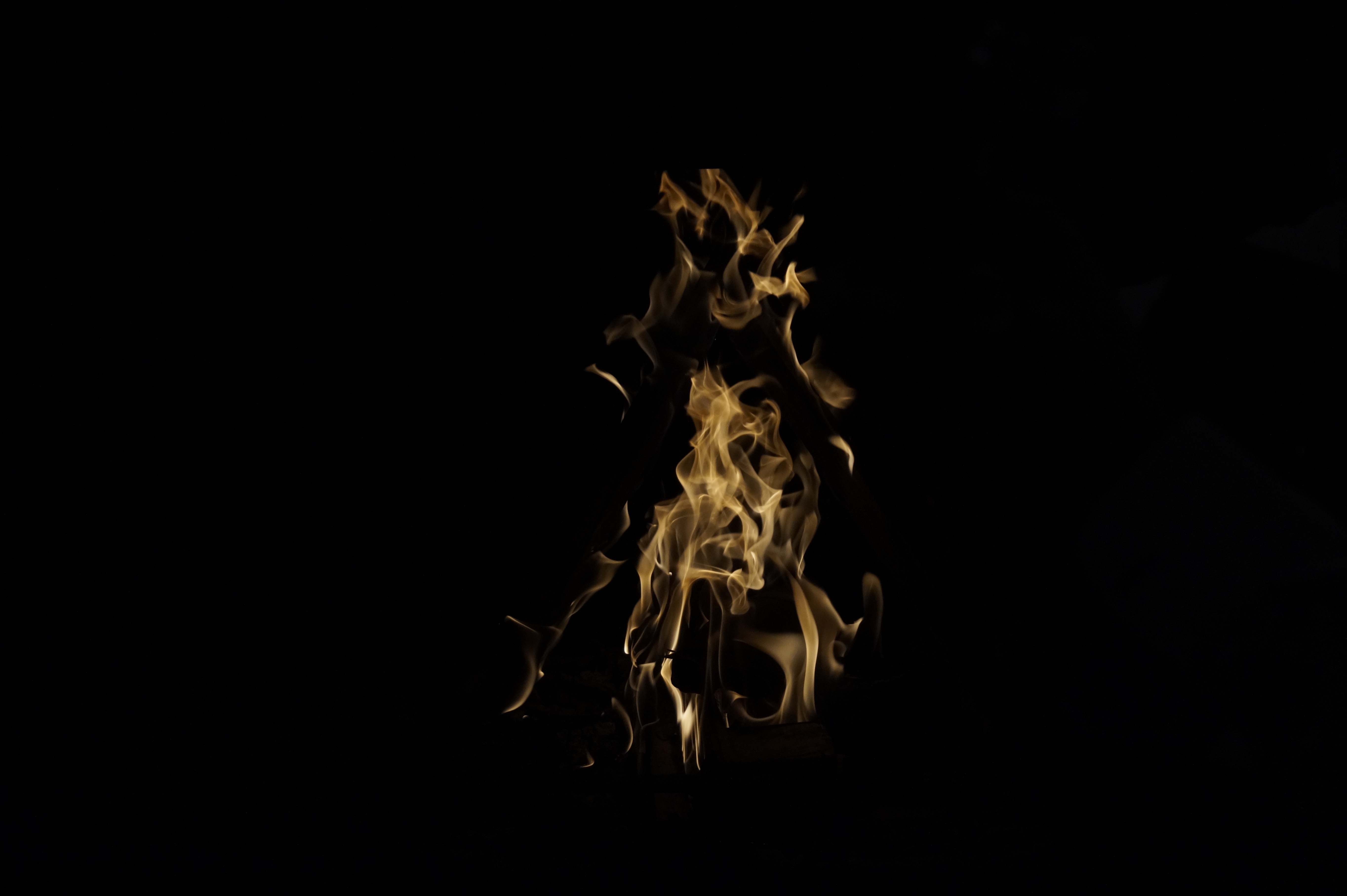 fire, smoke, dark, flame, dark background, color, coloured 4K Ultra