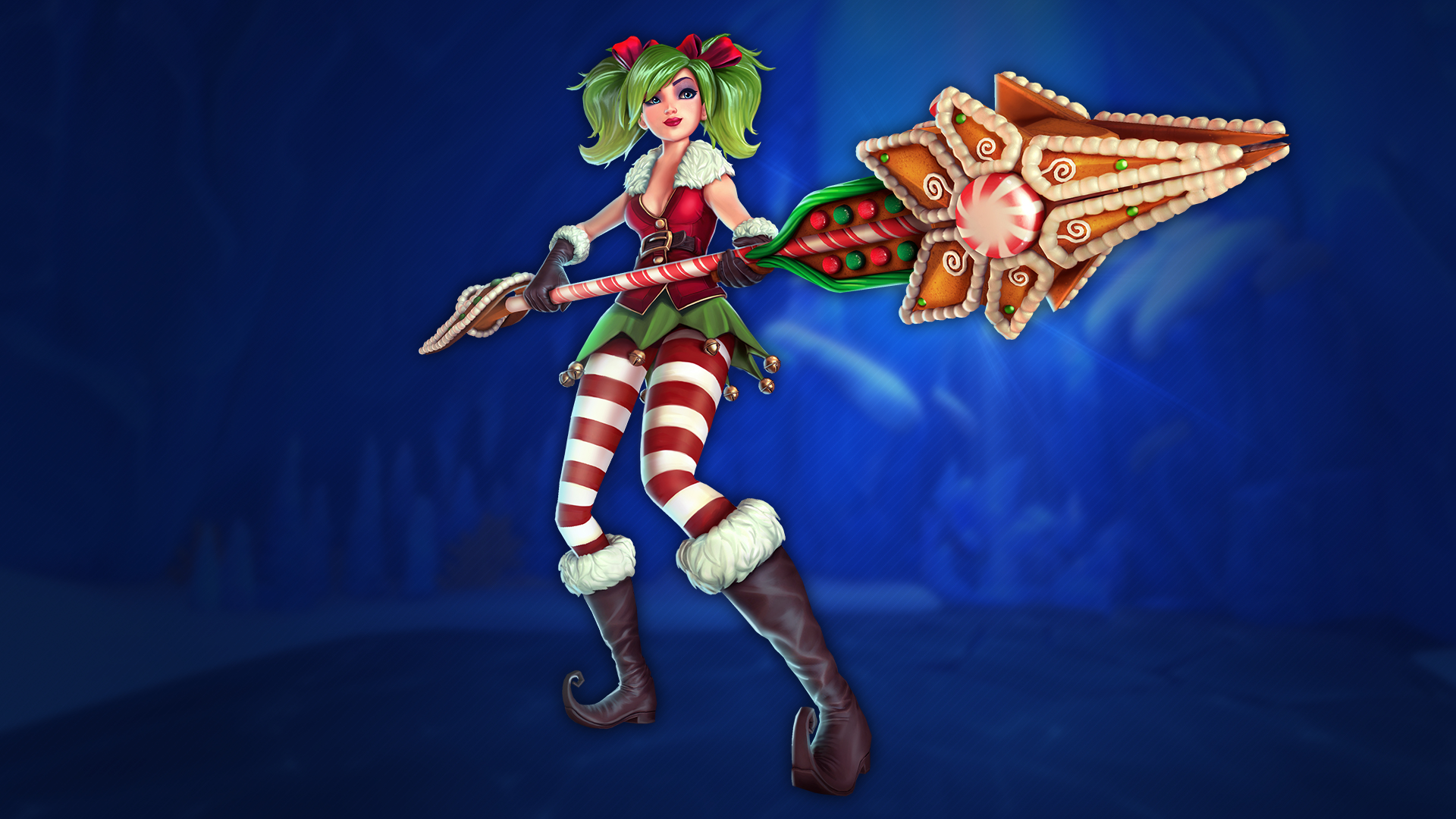 Free download wallpaper Weapon, Smile, Boots, Green Hair, Glove, Skirt, Spear, Video Game, Twintails, Pantyhose, Paladins (Video Game), Paladins, Evie (Paladins) on your PC desktop