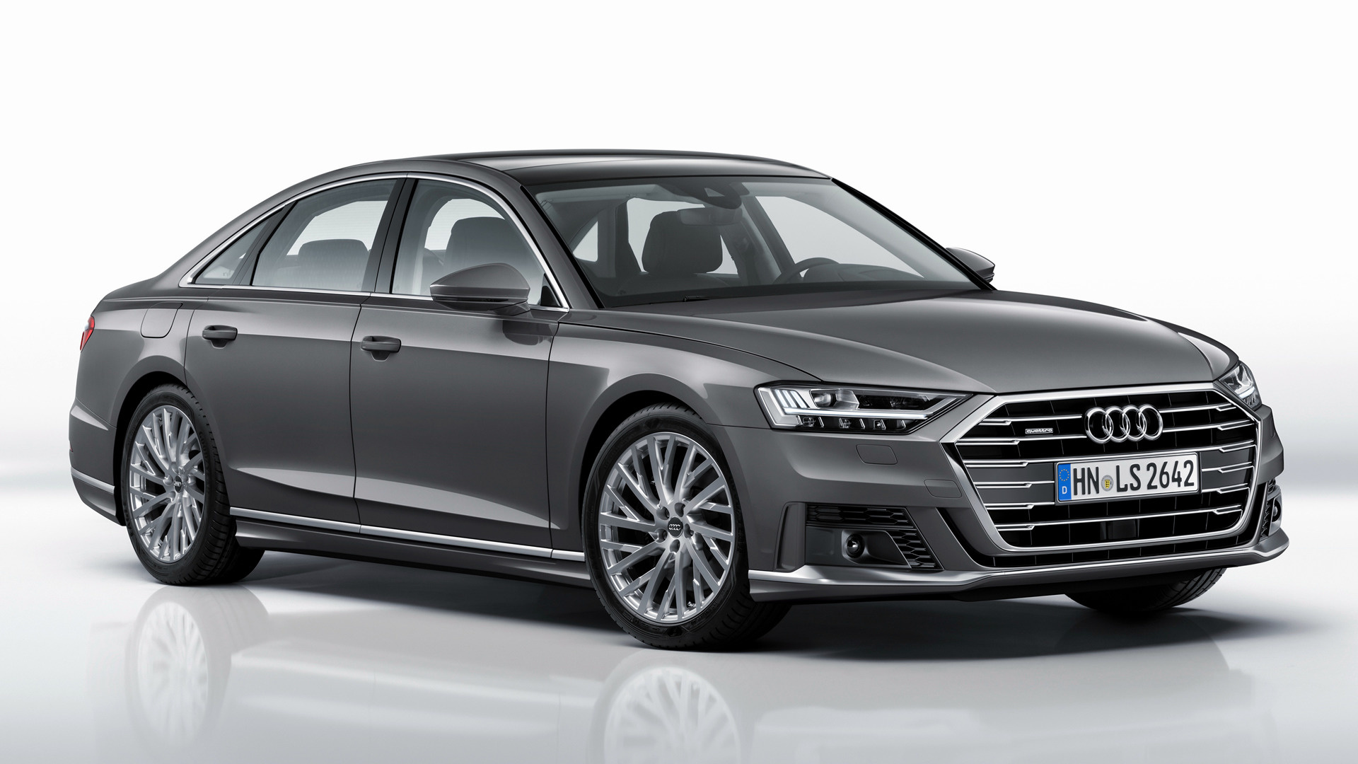 Download mobile wallpaper Audi, Car, Sedan, Vehicles, Silver Car, Full Size Car, Audi A8 for free.