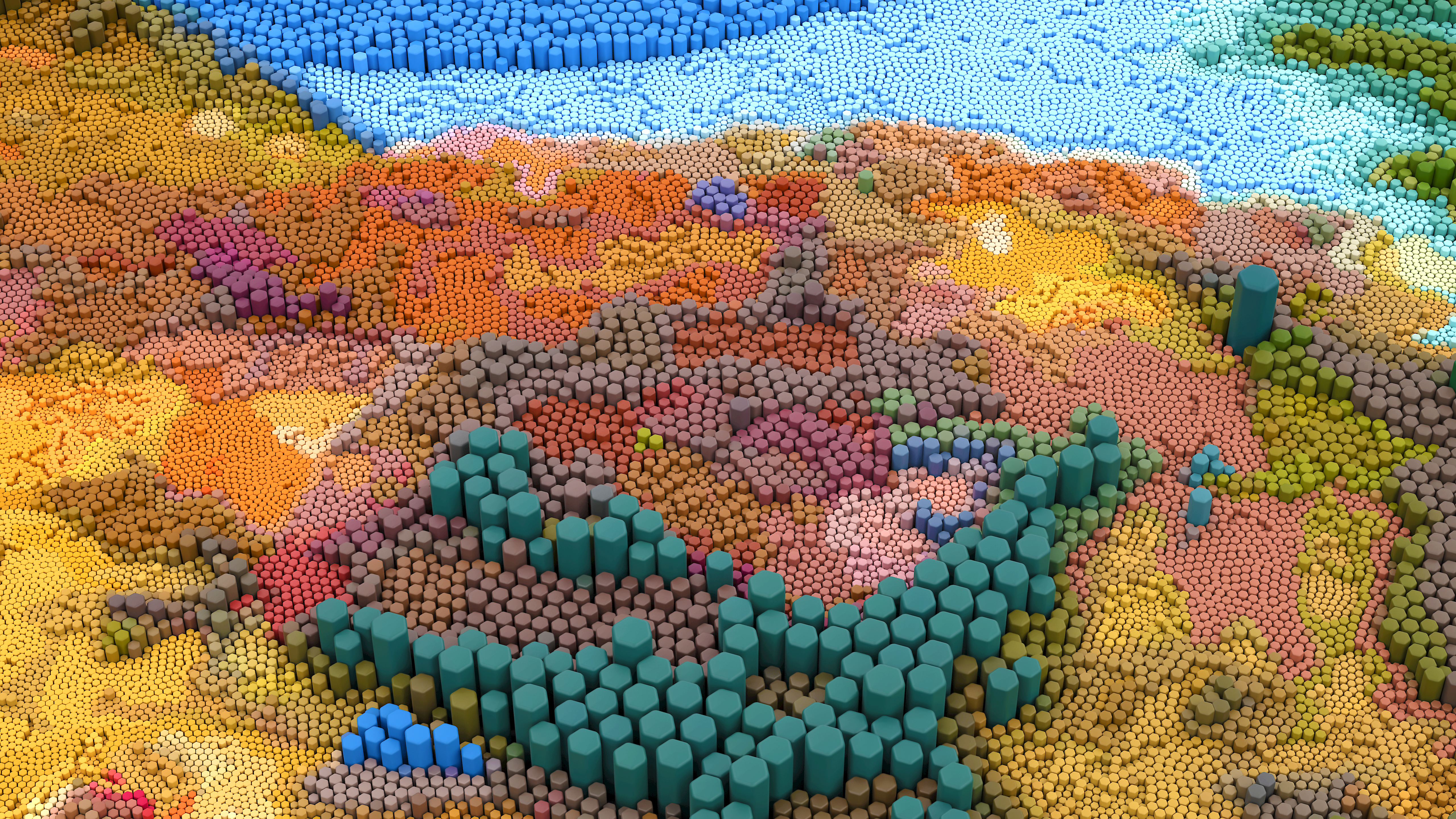 Laden Sie das Hexagon, Künstlerisch, 3D Kunst-Bild kostenlos auf Ihren PC-Desktop herunter