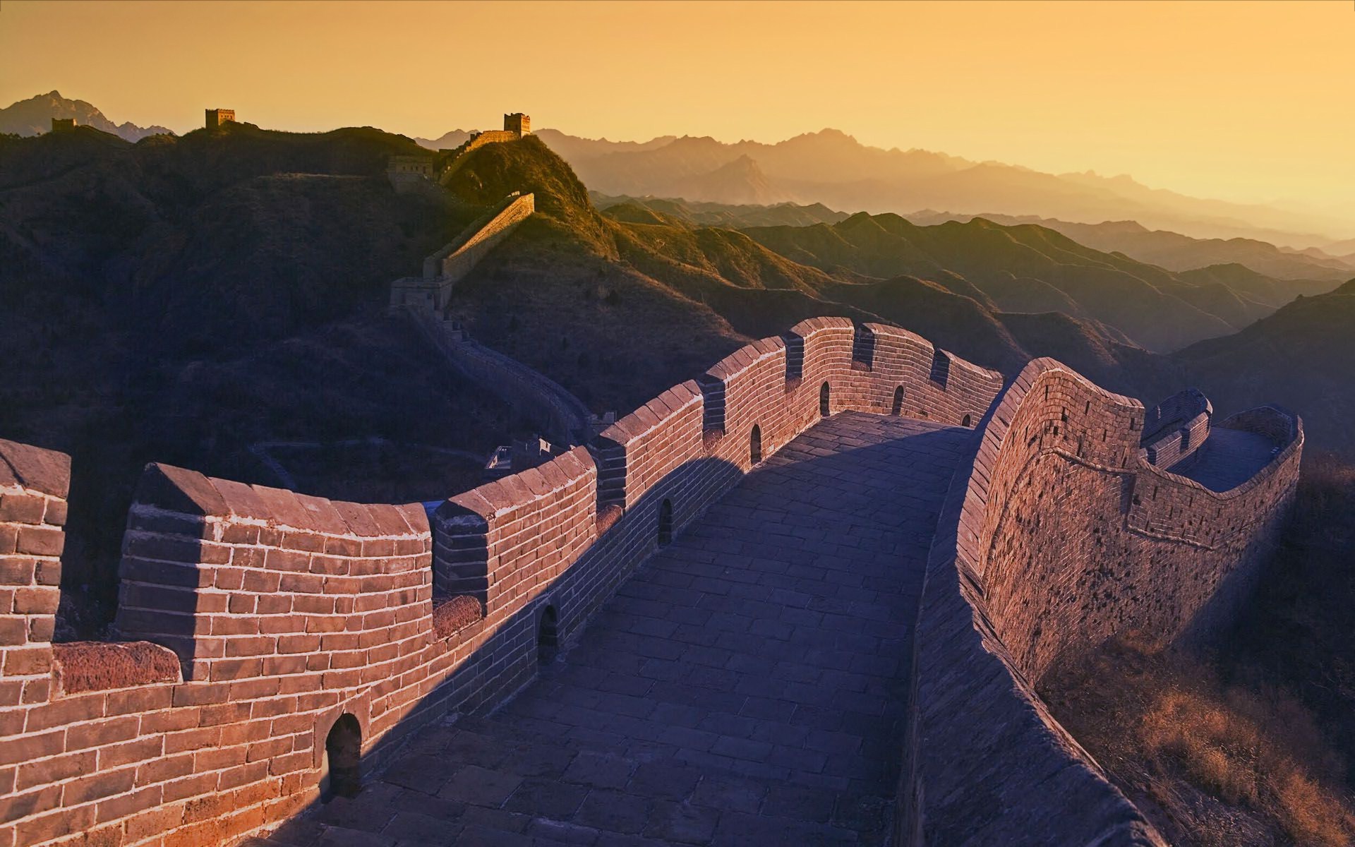 Скачать обои бесплатно Пейзаж, Природа, Великая Китайская Стена, Гора, Китай, Сделано Человеком картинка на рабочий стол ПК